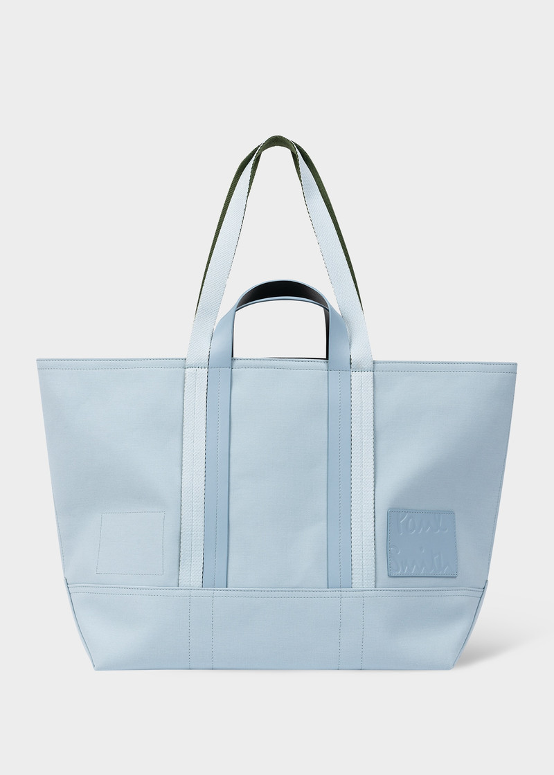 Sky Blue Canvas Reversible Tote Bag 1