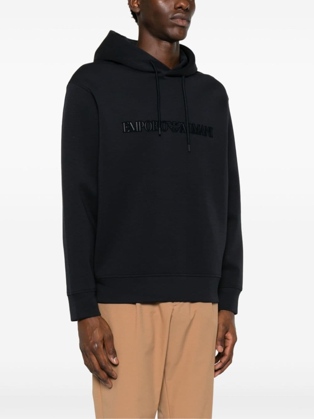 logo-embroidered hoodie - 3