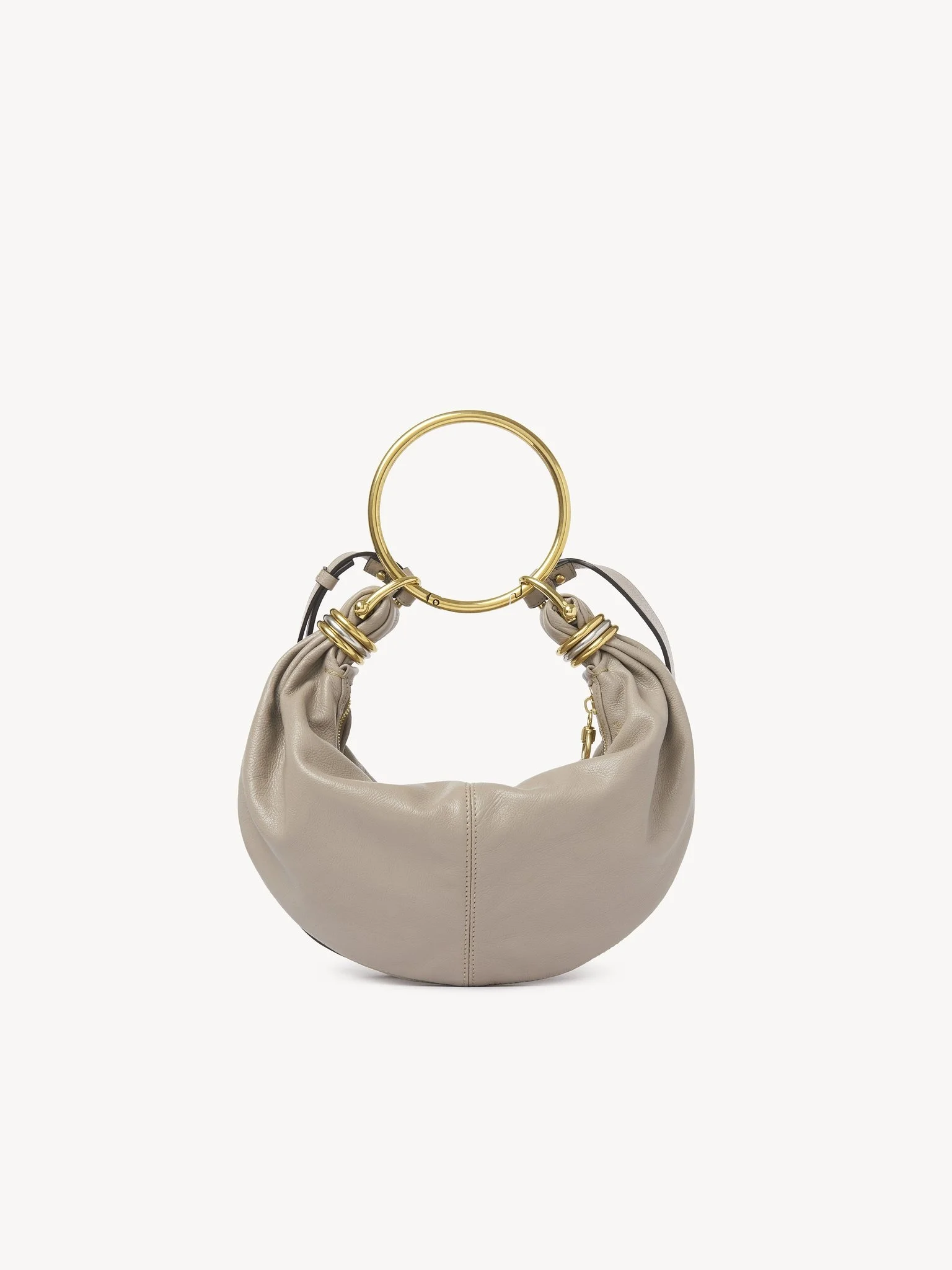 SMALL BRACELET HOBO BAG IN GRAINED LEATHER - 1