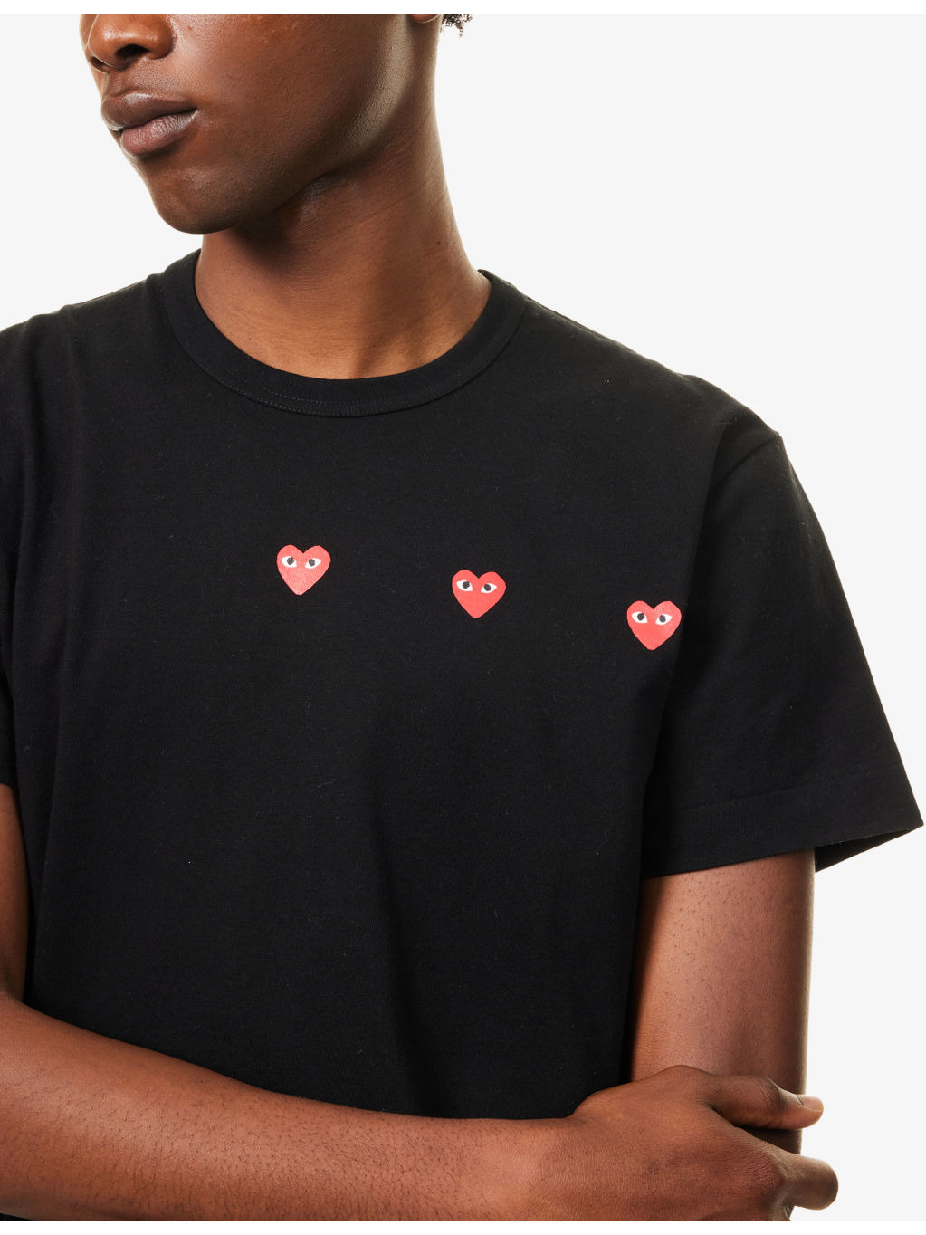 Triple Heart Graphic-Print Crewneck Cotton T-Shirt - 5