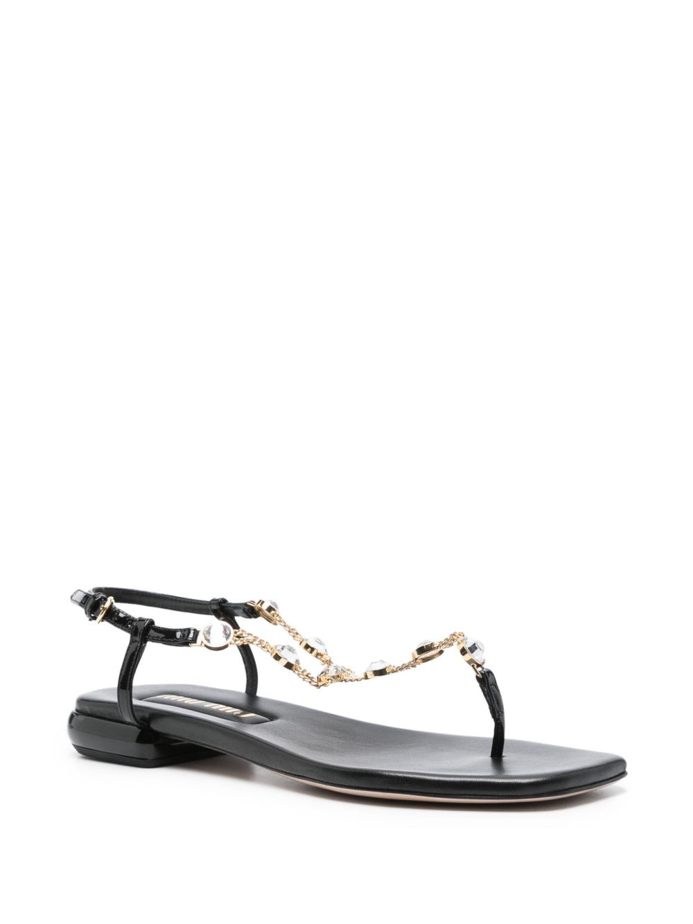 crystal-embellished leather sandals - 2