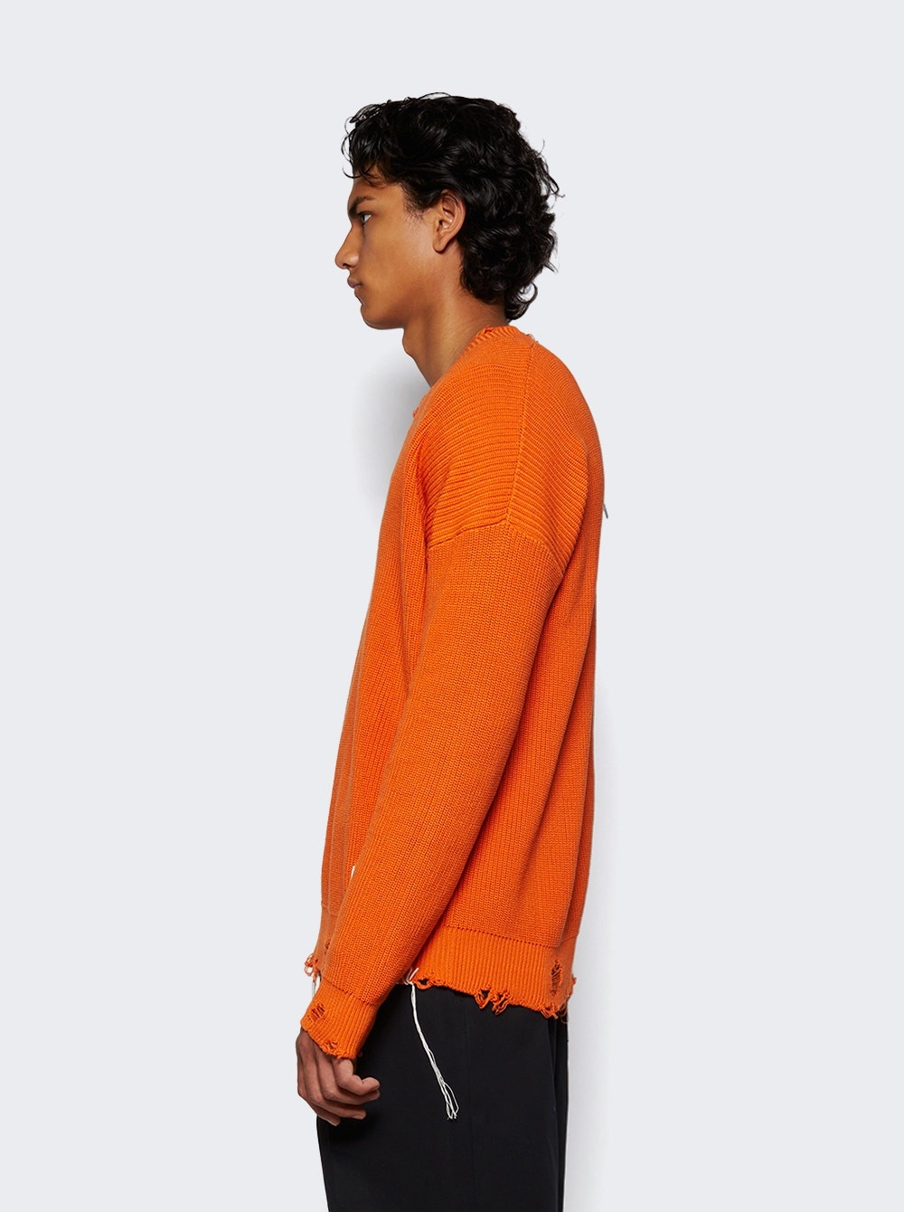 V Neck Sweater Orange - 4