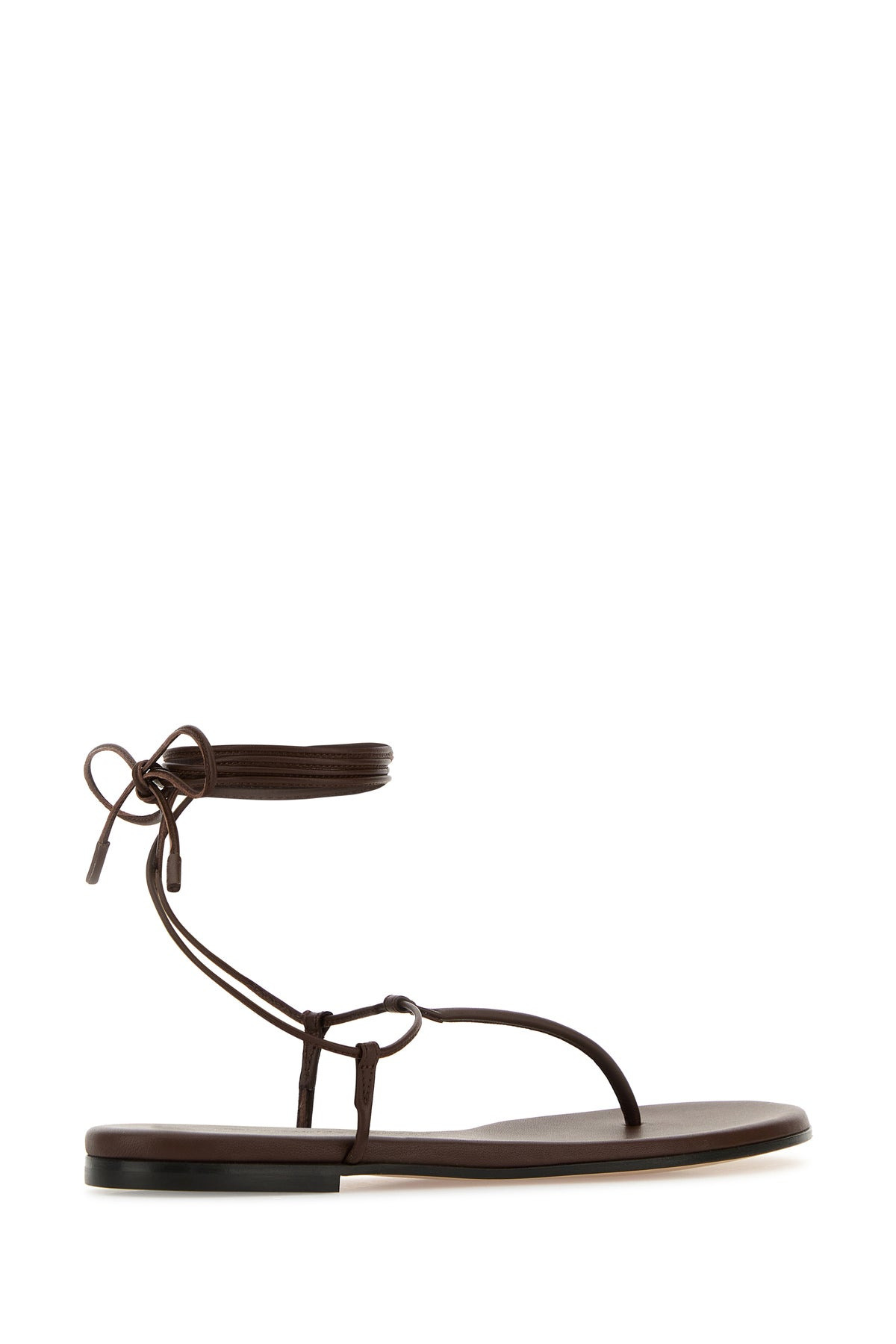 Brown nappa leather Gwyneth thong sandals - 3
