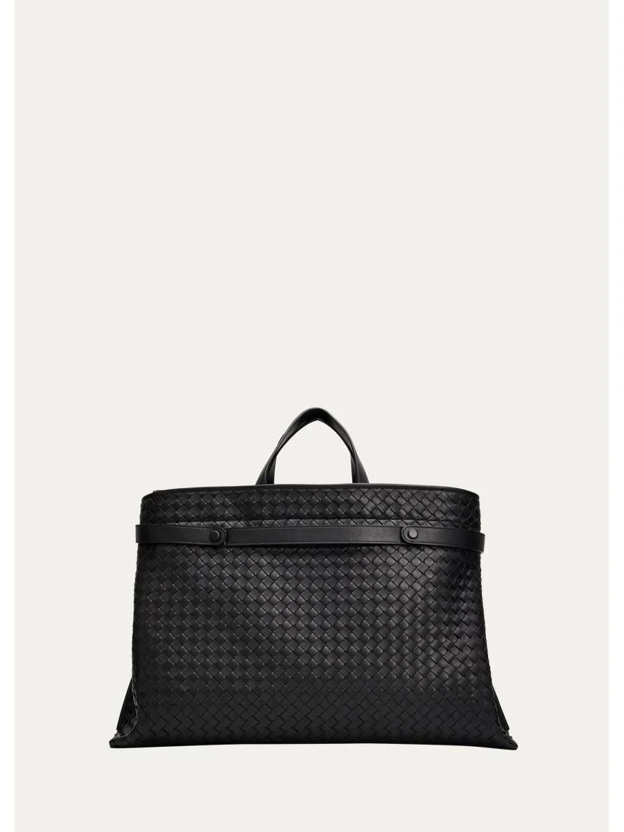 Men's Intrecciato Leather Tote Bag - 1