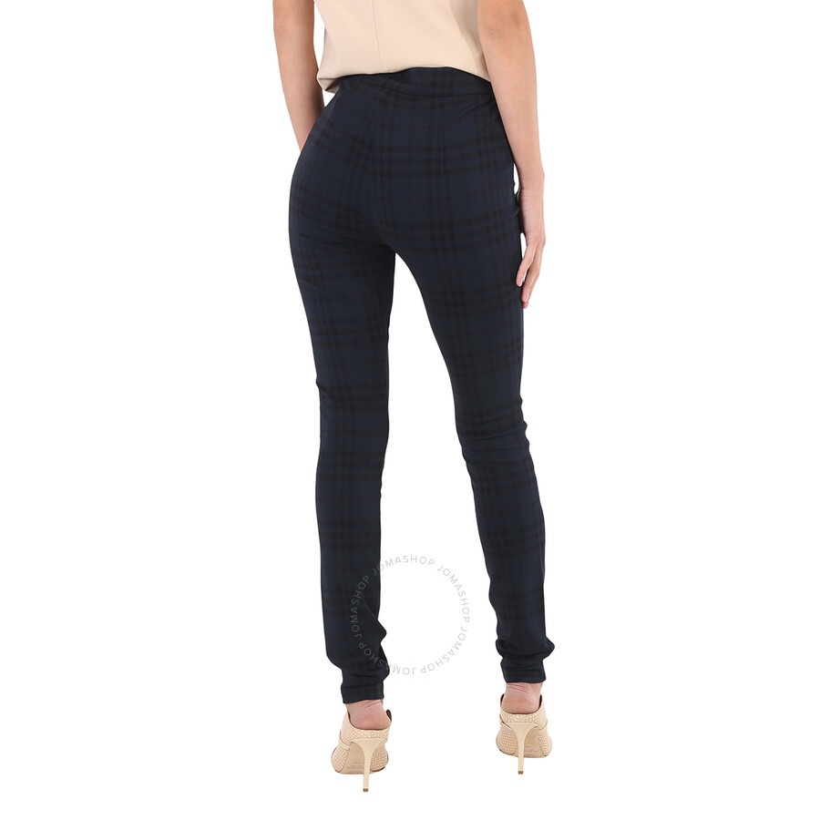 Burberry Midnight Navy Check Print Stretch Jersey Leggings - 6