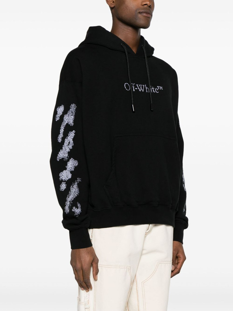 Diag Stripe-embroidered cotton hoodie 3