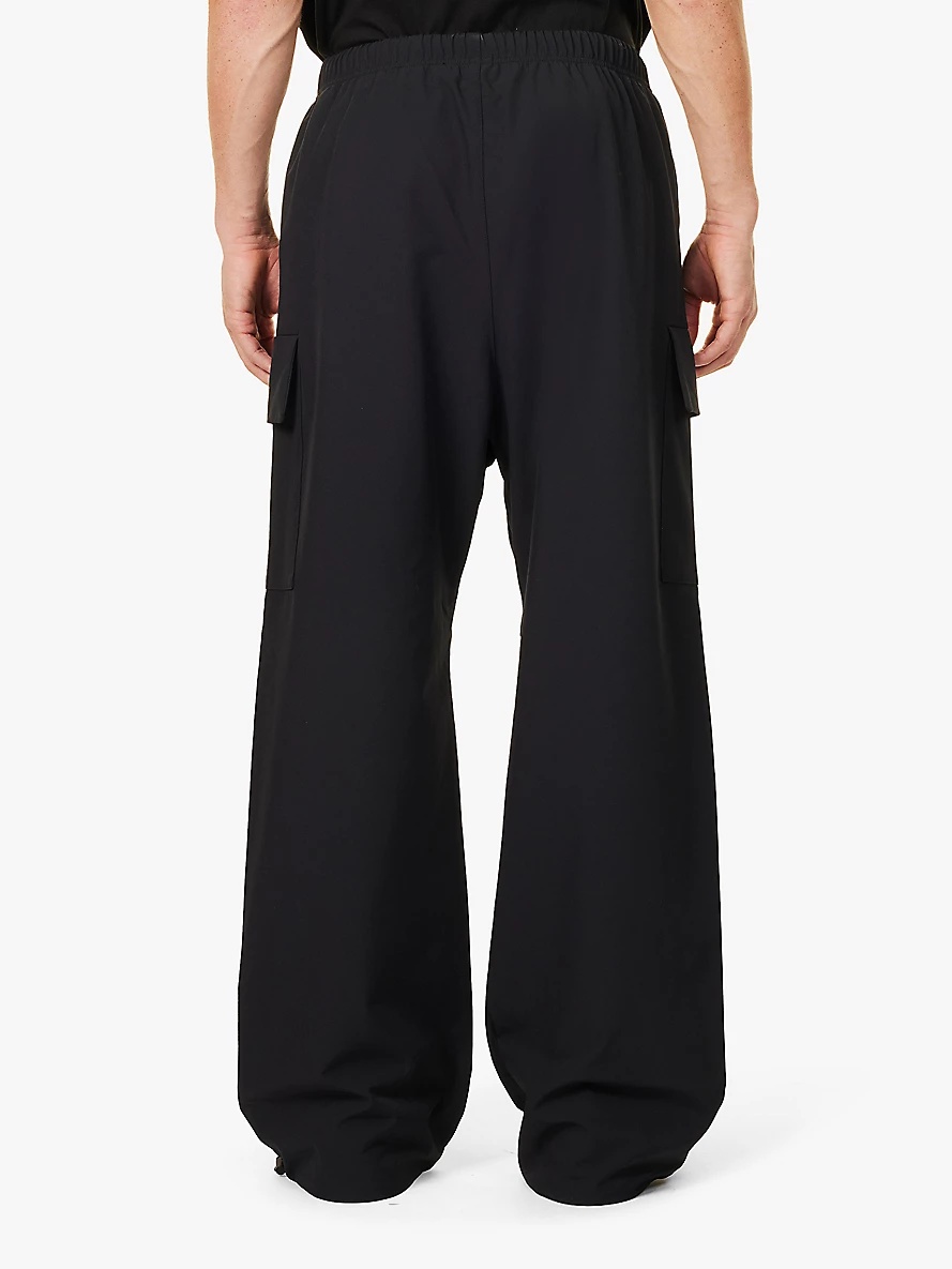 Essentials bonded wide-leg stretch-woven trousers - 4