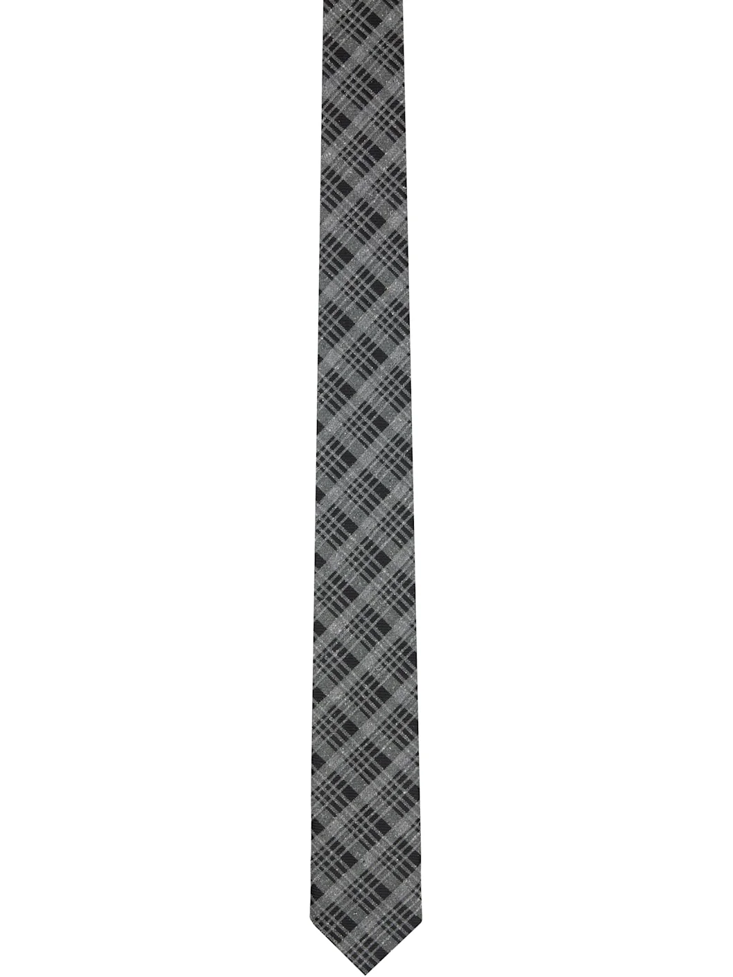Black & Gray Check Tie - 1