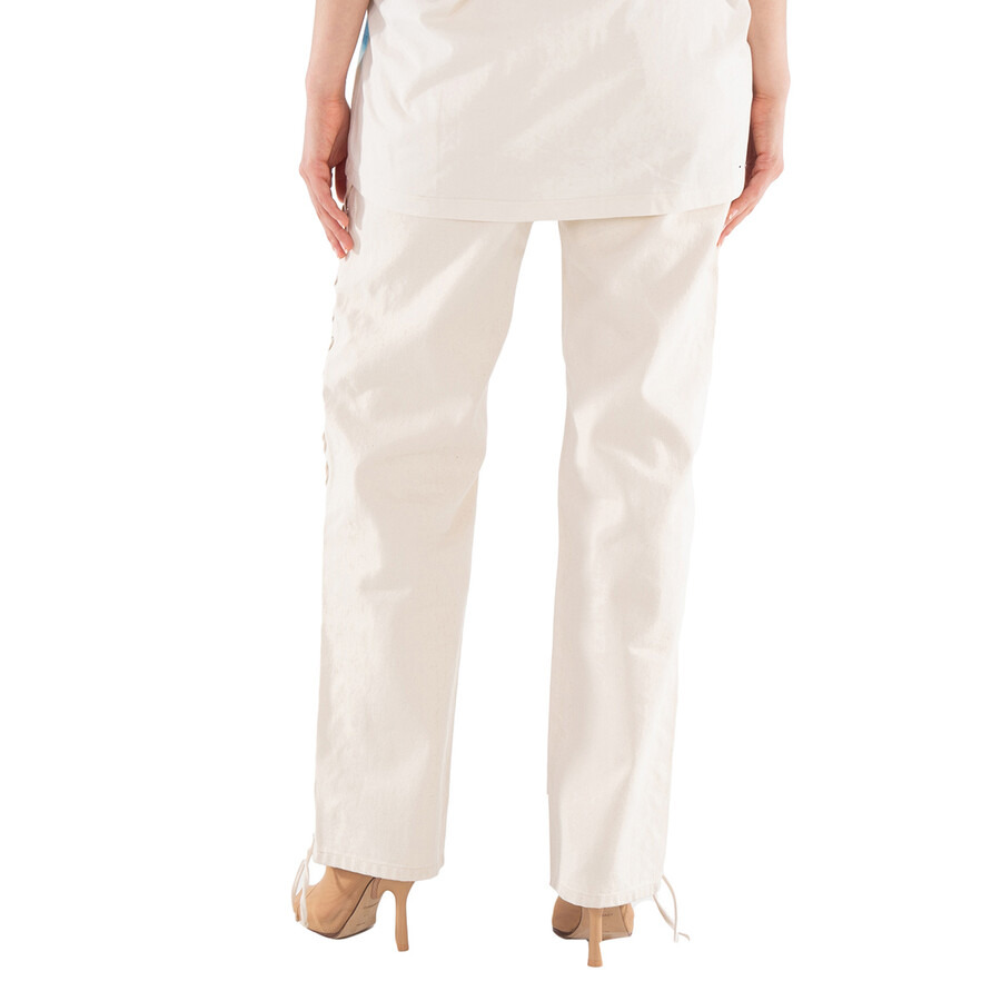 Stella Mccartney Ladies White Mid-Rise Straight-Leg Jeans - 3
