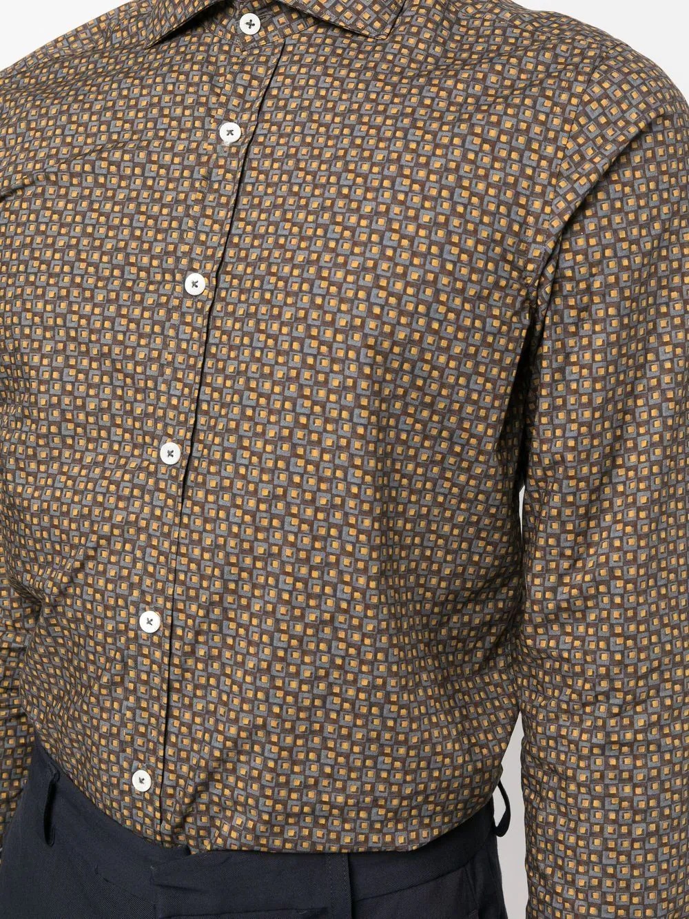 patterned button-up shirt - 5