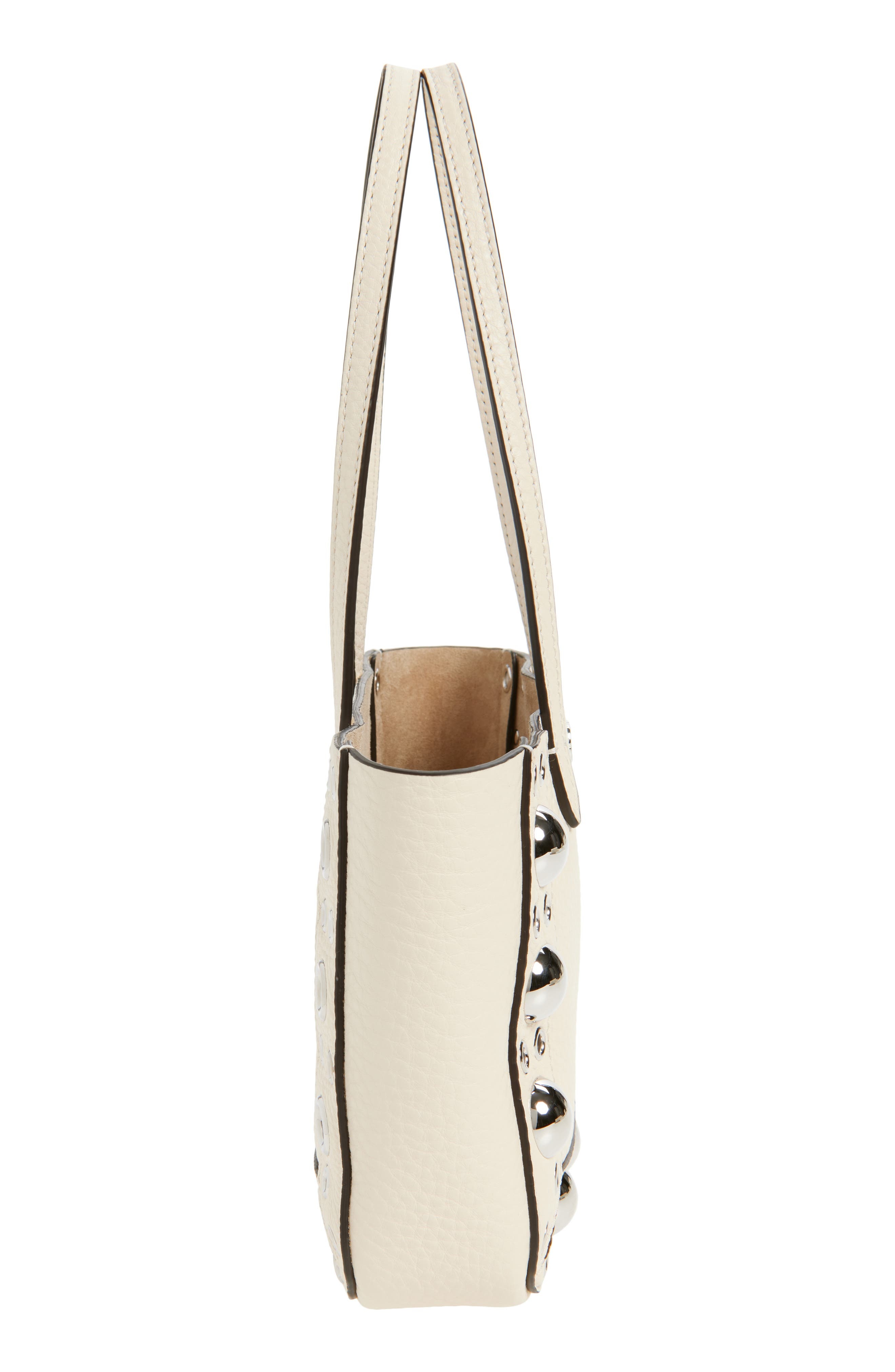 Valentino Garavani Mini Nellcôte Grommet Leather Tote in Light Ivory at Nordstrom - 5