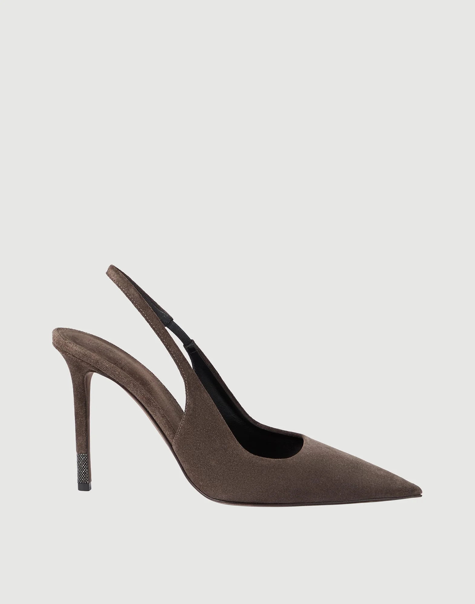 Suede slingback heels with shiny detail - 1