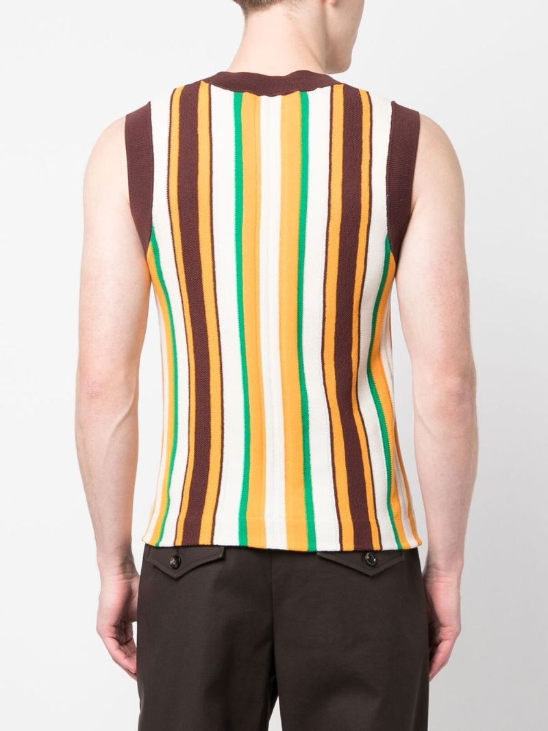 Scale striped knitted vest - 4
