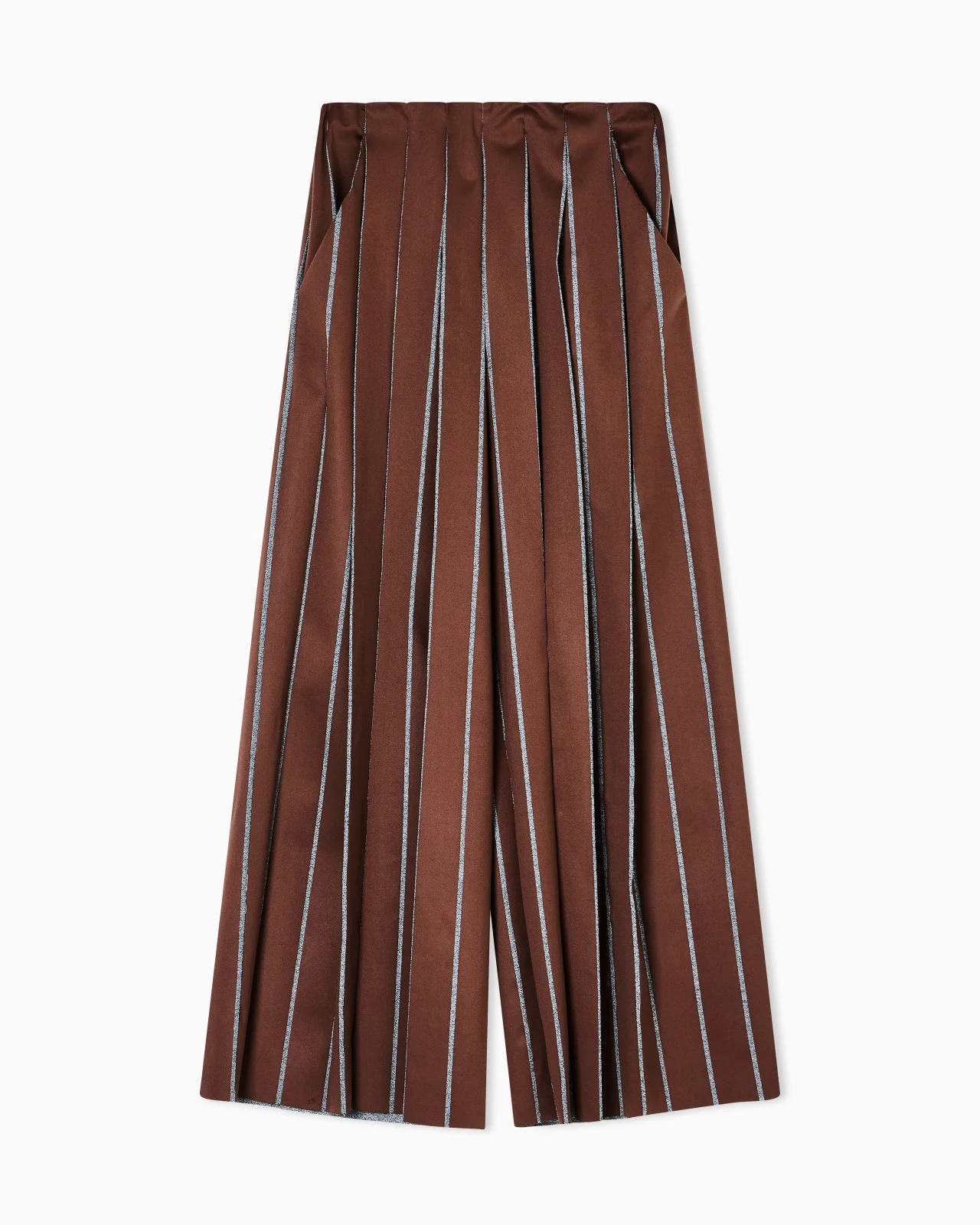 WIDE-LEG TROUSERS IN CHINÉ-EFFECT JERSEY - 1