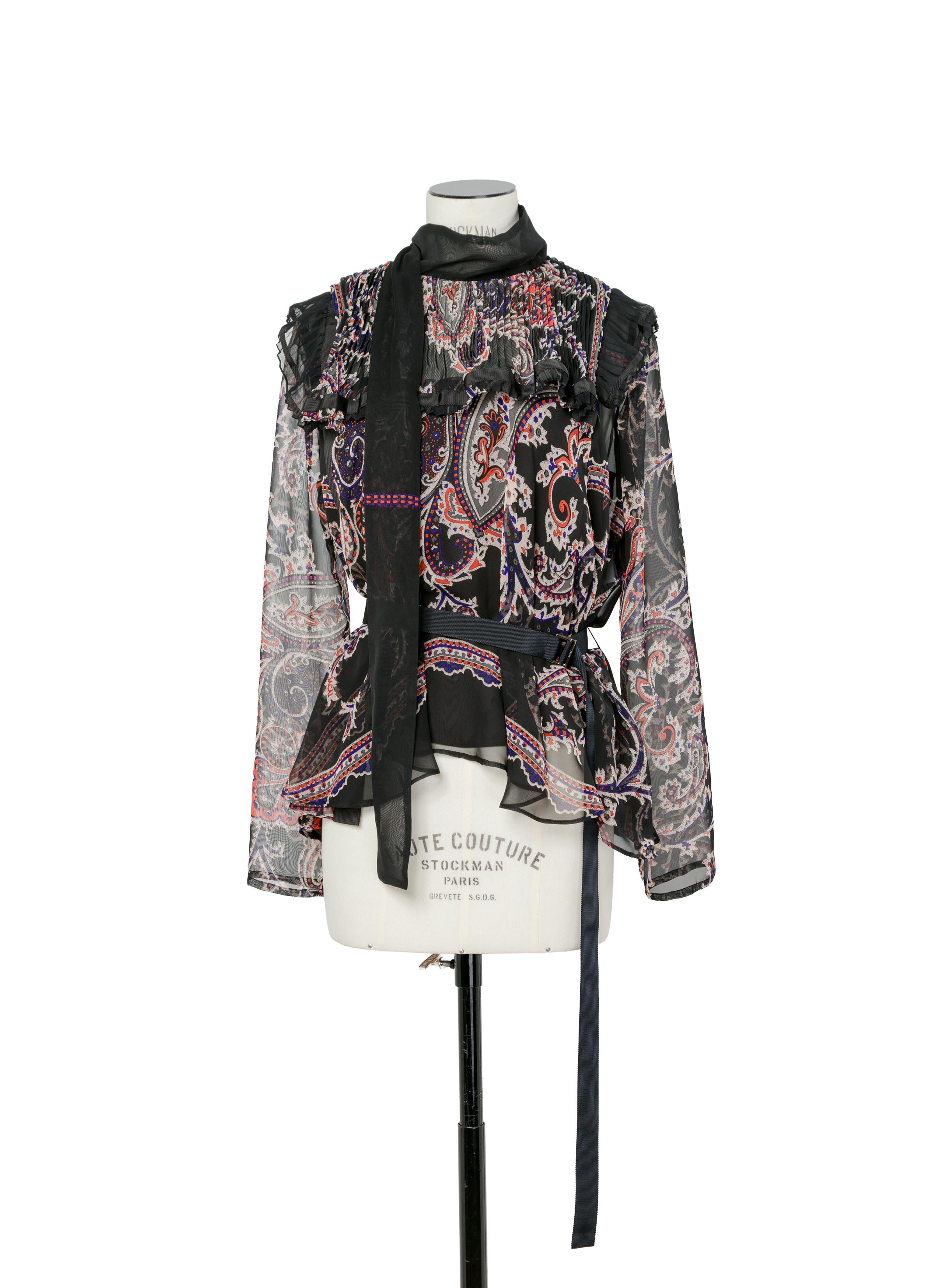 Paisley Print x Wool Knit Pullover - 2