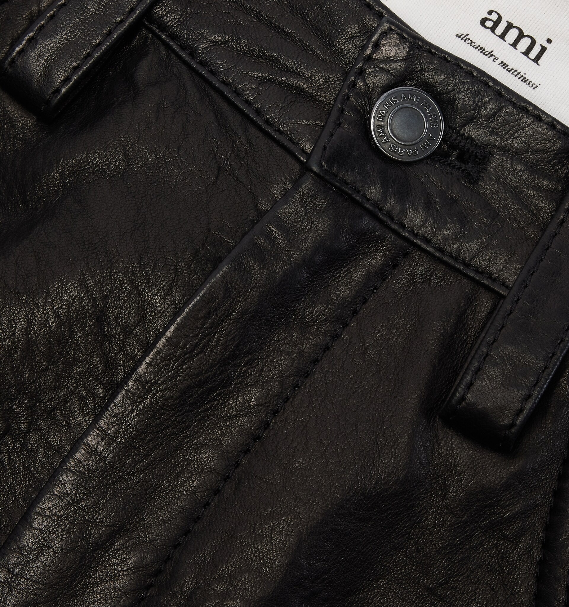 Leather Straight Fit Trousers - 4