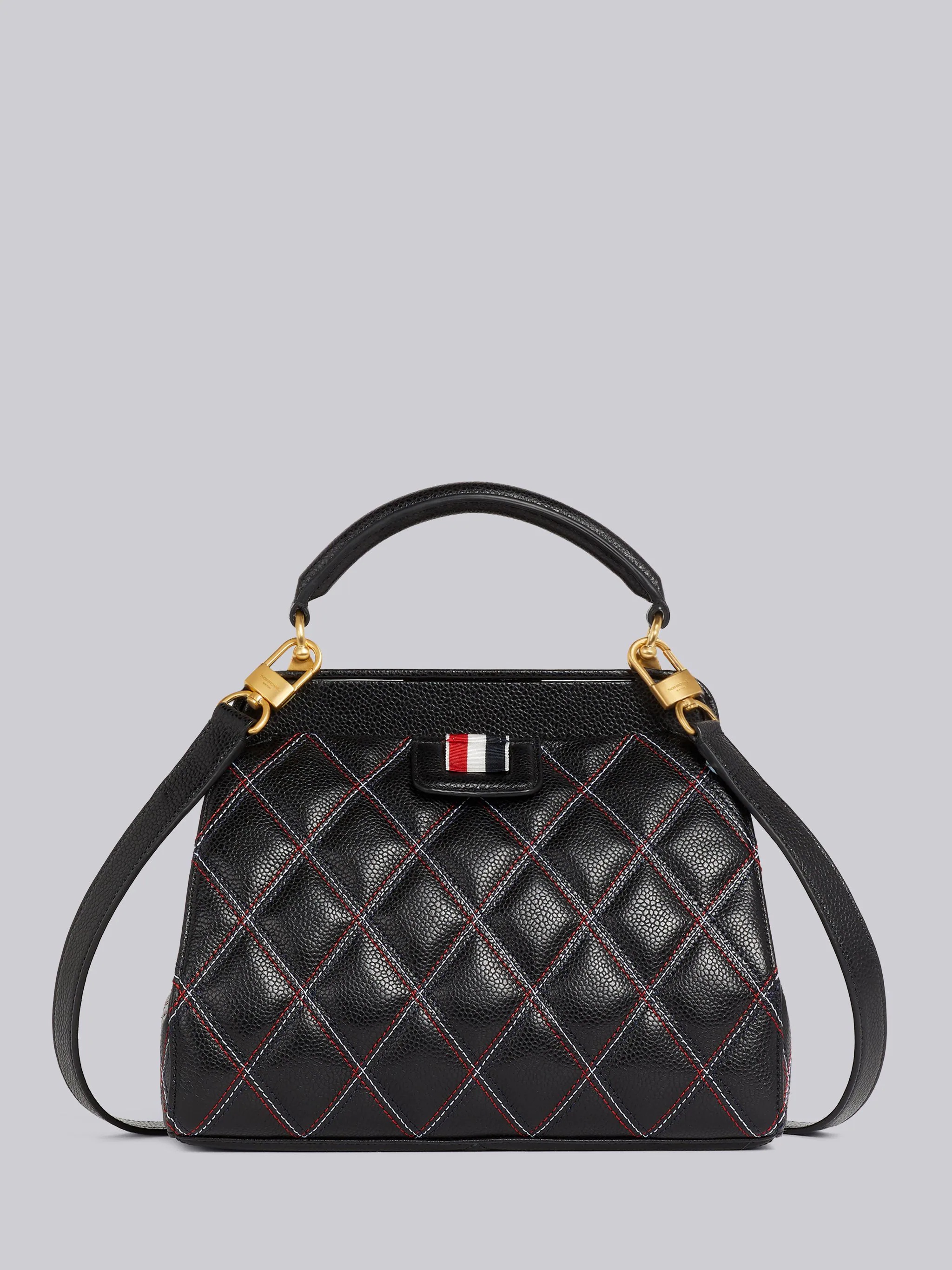 Black Quilted Caviar Agneau Leather Small Doctor Bag - 4