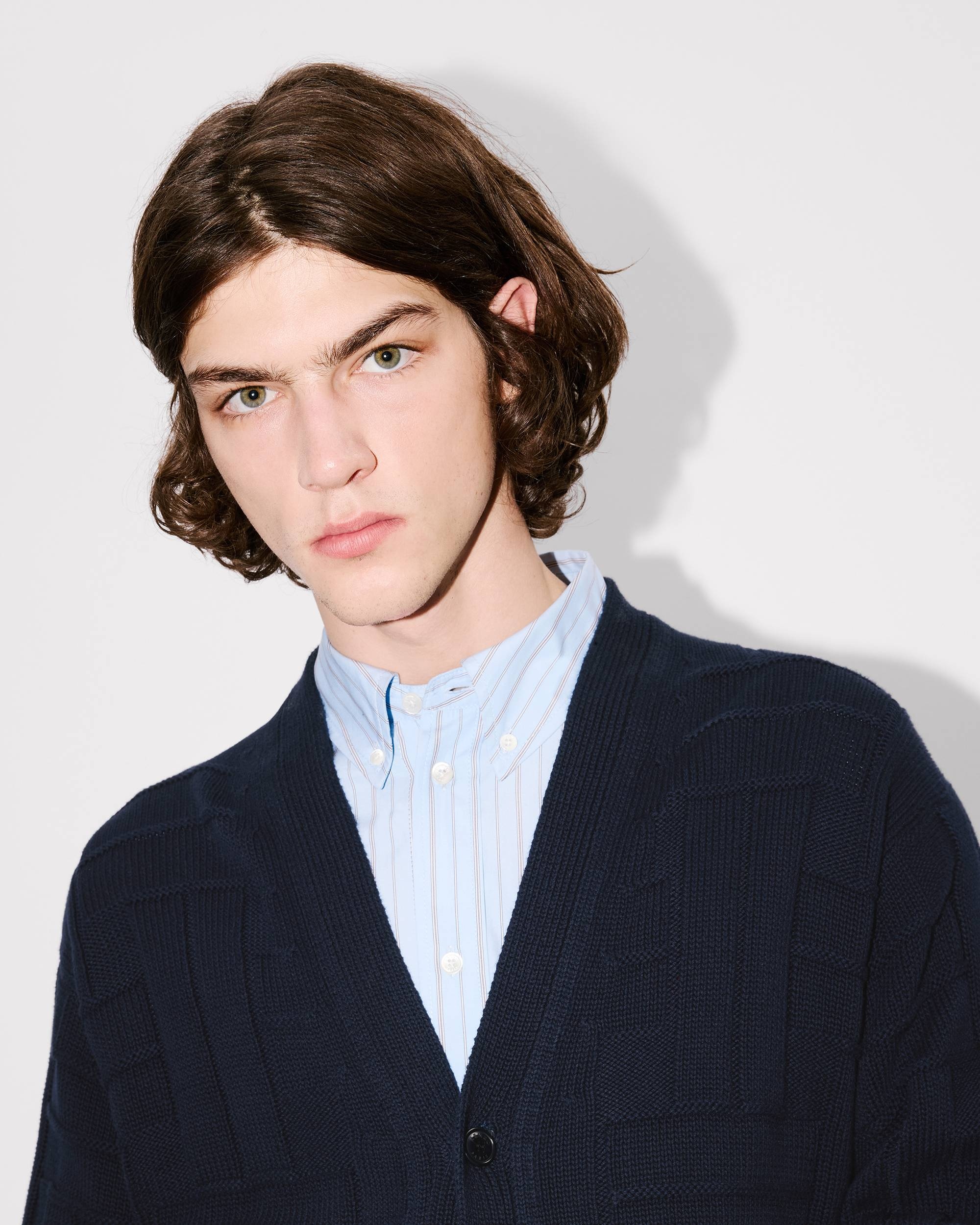 'KENZO Weave' embroidered cardigan in cotton - 6