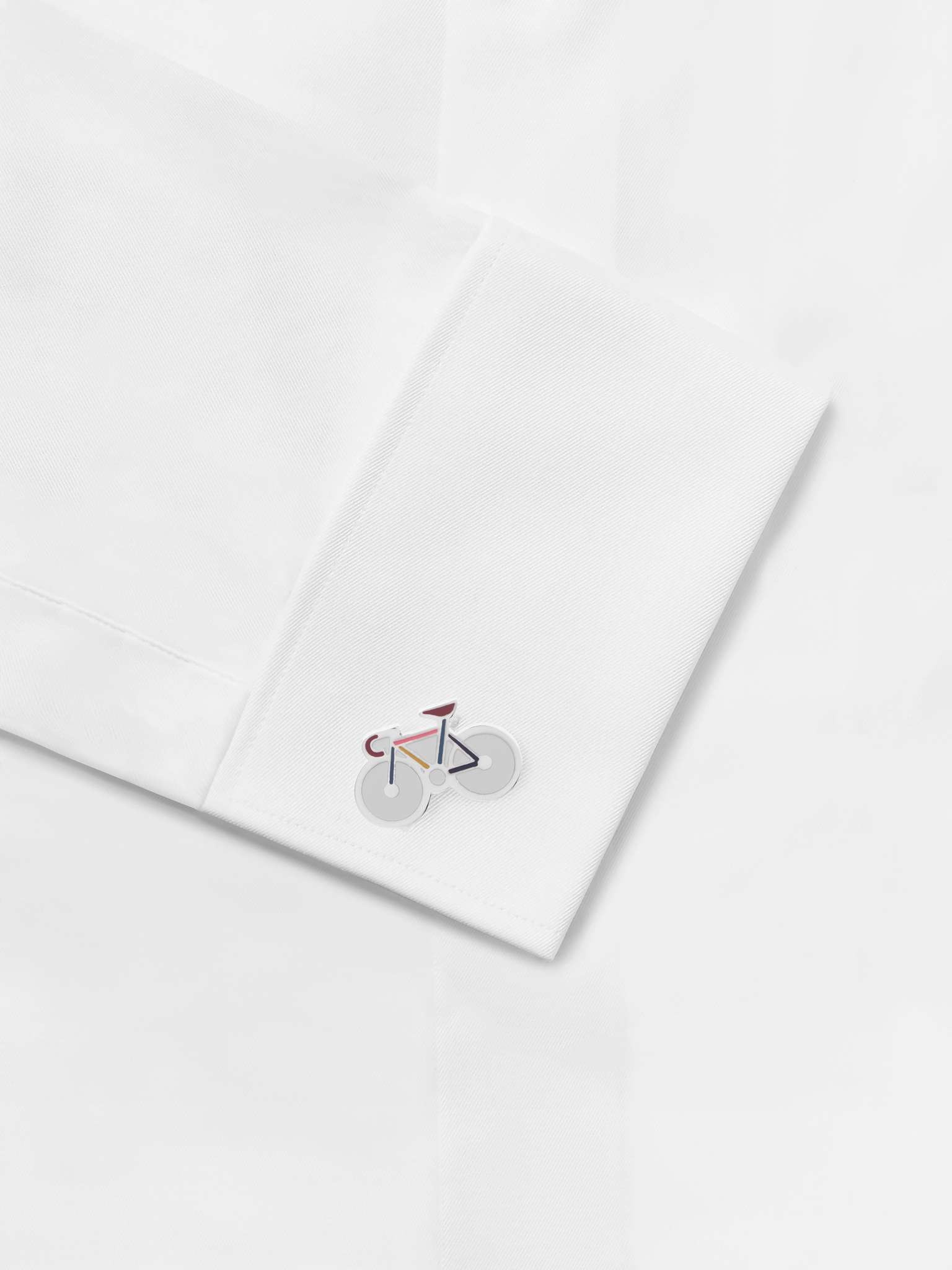 Bike Silver-Tone and Enamel Cufflinks - 2
