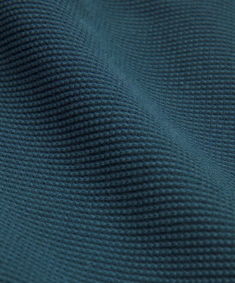 Cotton-Blend Waffle Knit Long-Sleeve Henley 6