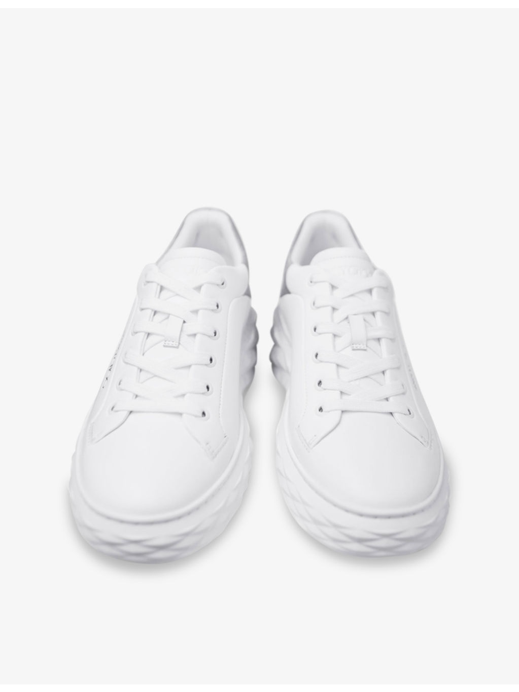 Diamond Maxi brand-embossed leather low-top trainers - 3