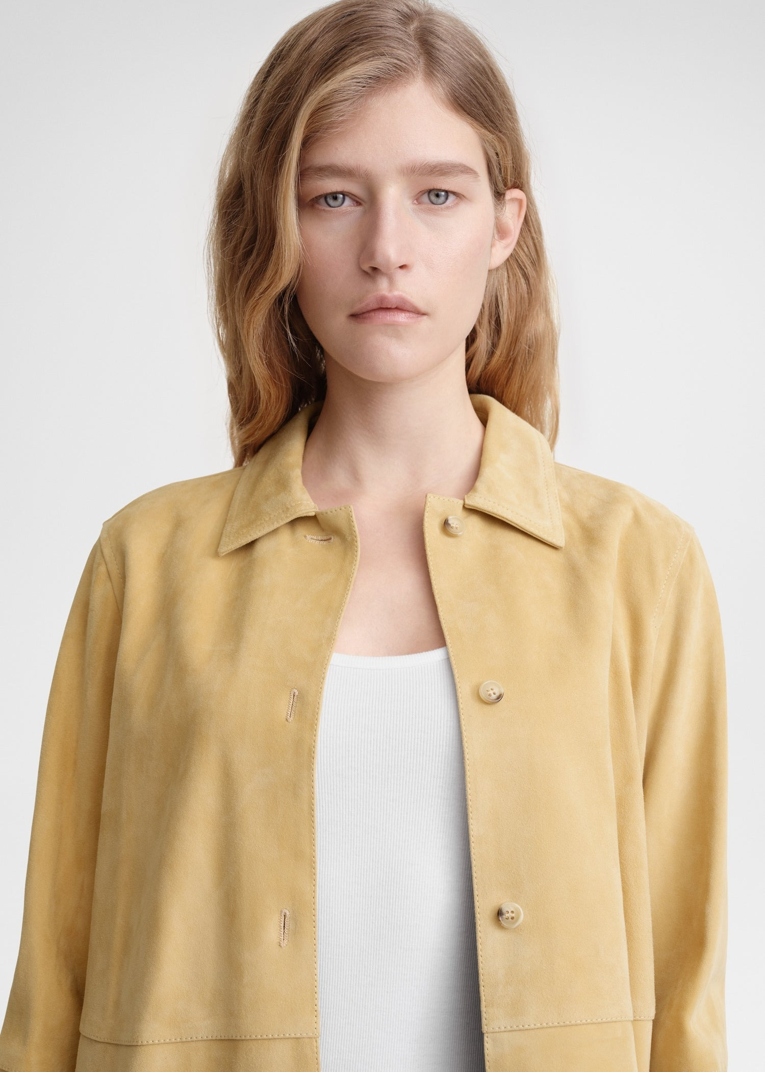Soft suede shirt cornsilk - 3