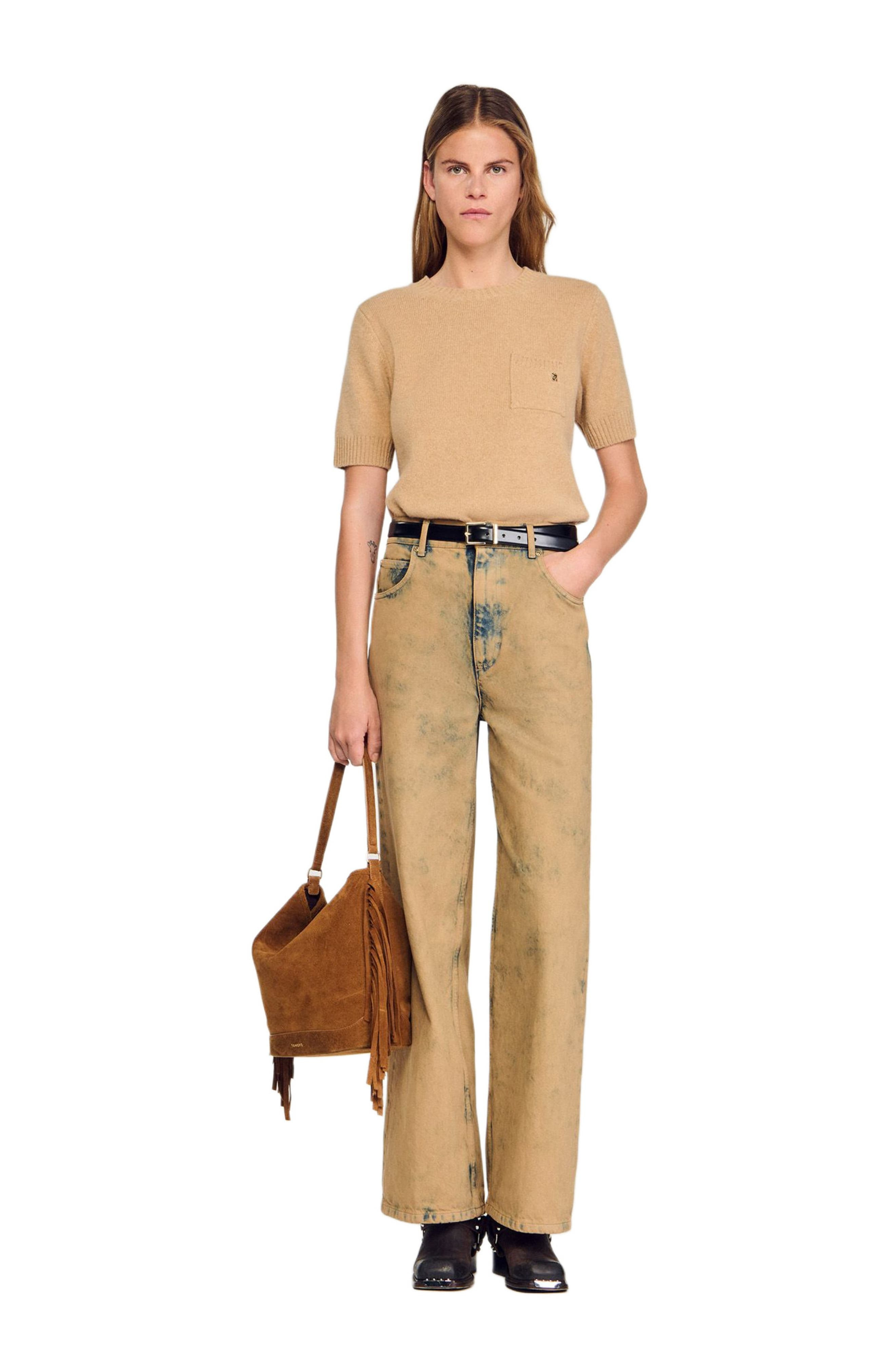 SANDRO Short-sleeve sweater in Camel at Nordstrom - 6