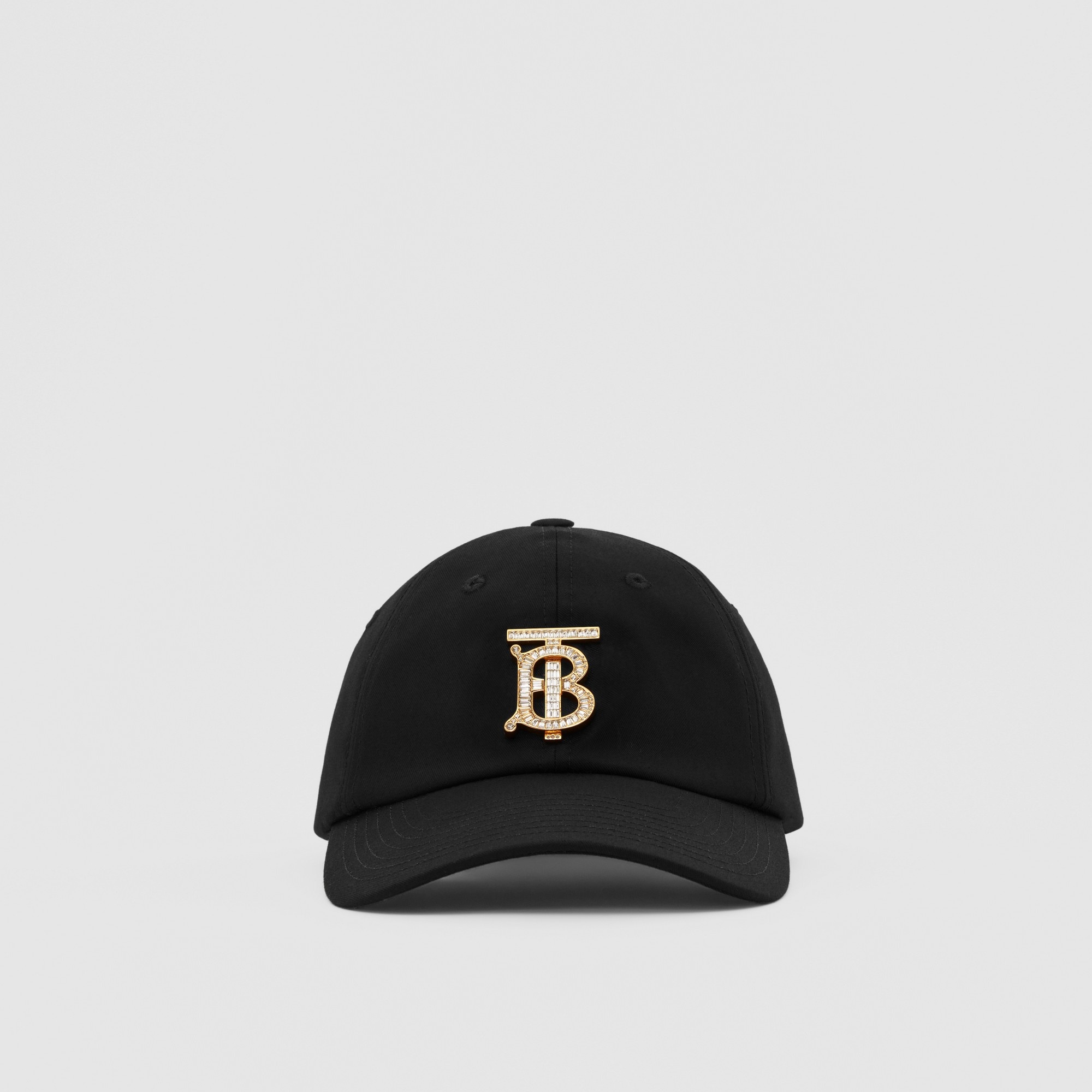 Crystal Monogram Motif Cotton Baseball Cap - 1