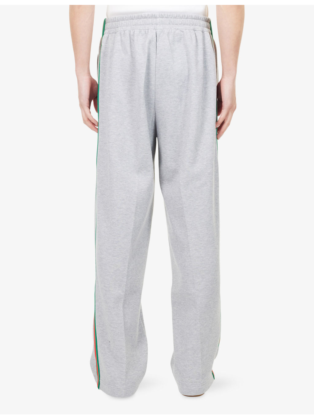 Striped-Panel Straight-Leg Cotton-Blend Jogging Bottoms - 4