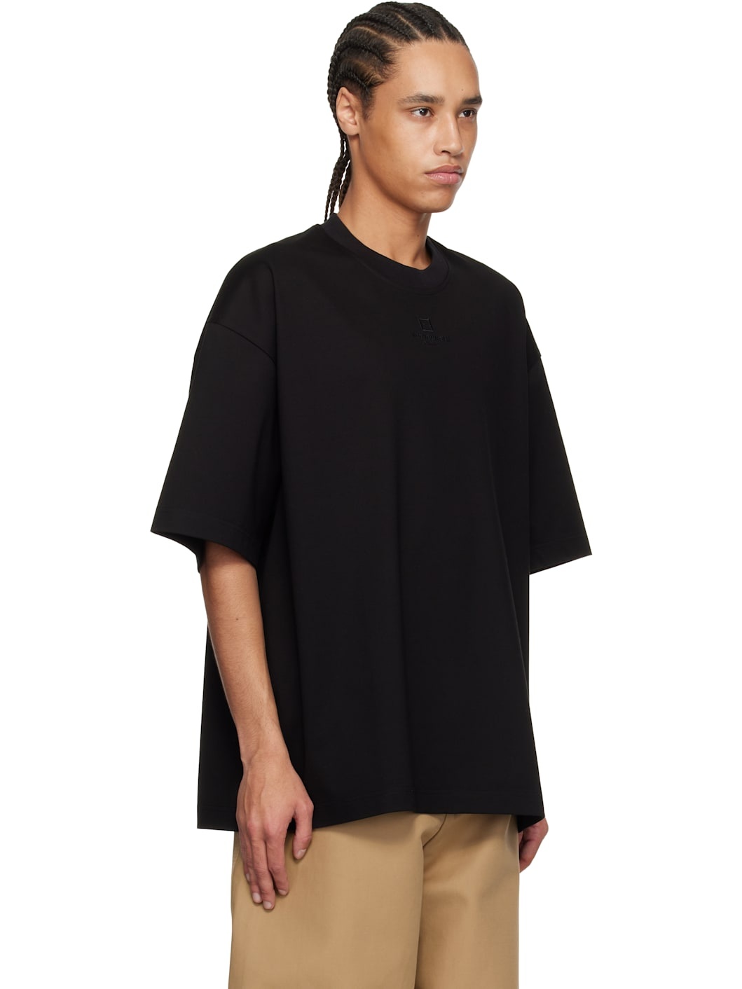 Black Cotton Overfit T-Shirt - 2