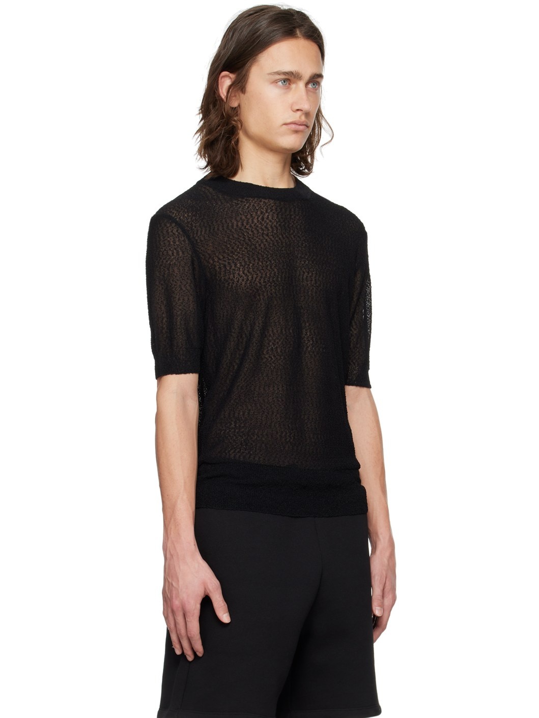 Black Semi-Sheer T-Shirt - 2