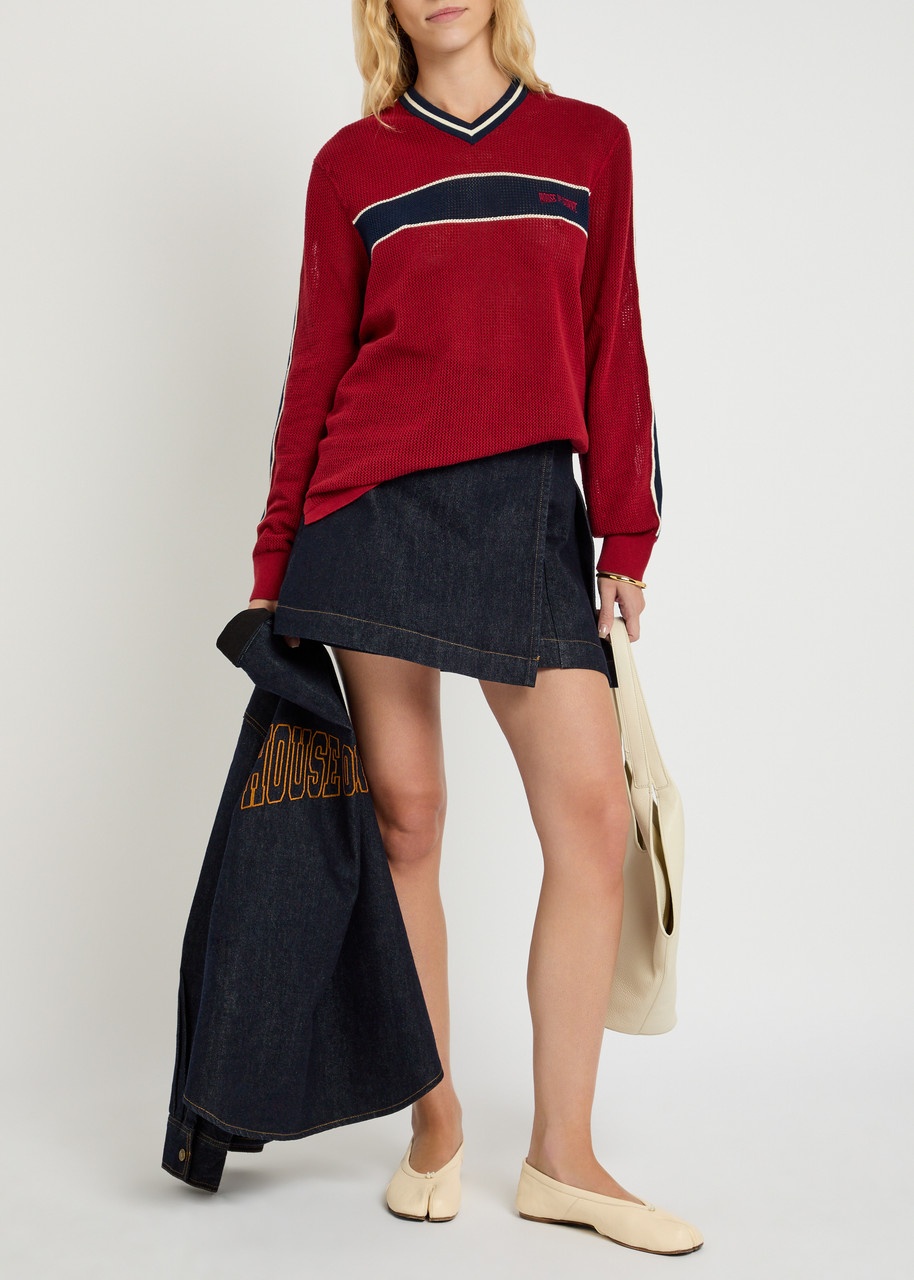 House OF Sunny Joey Stripe-trimmed Fine-knit top - 4