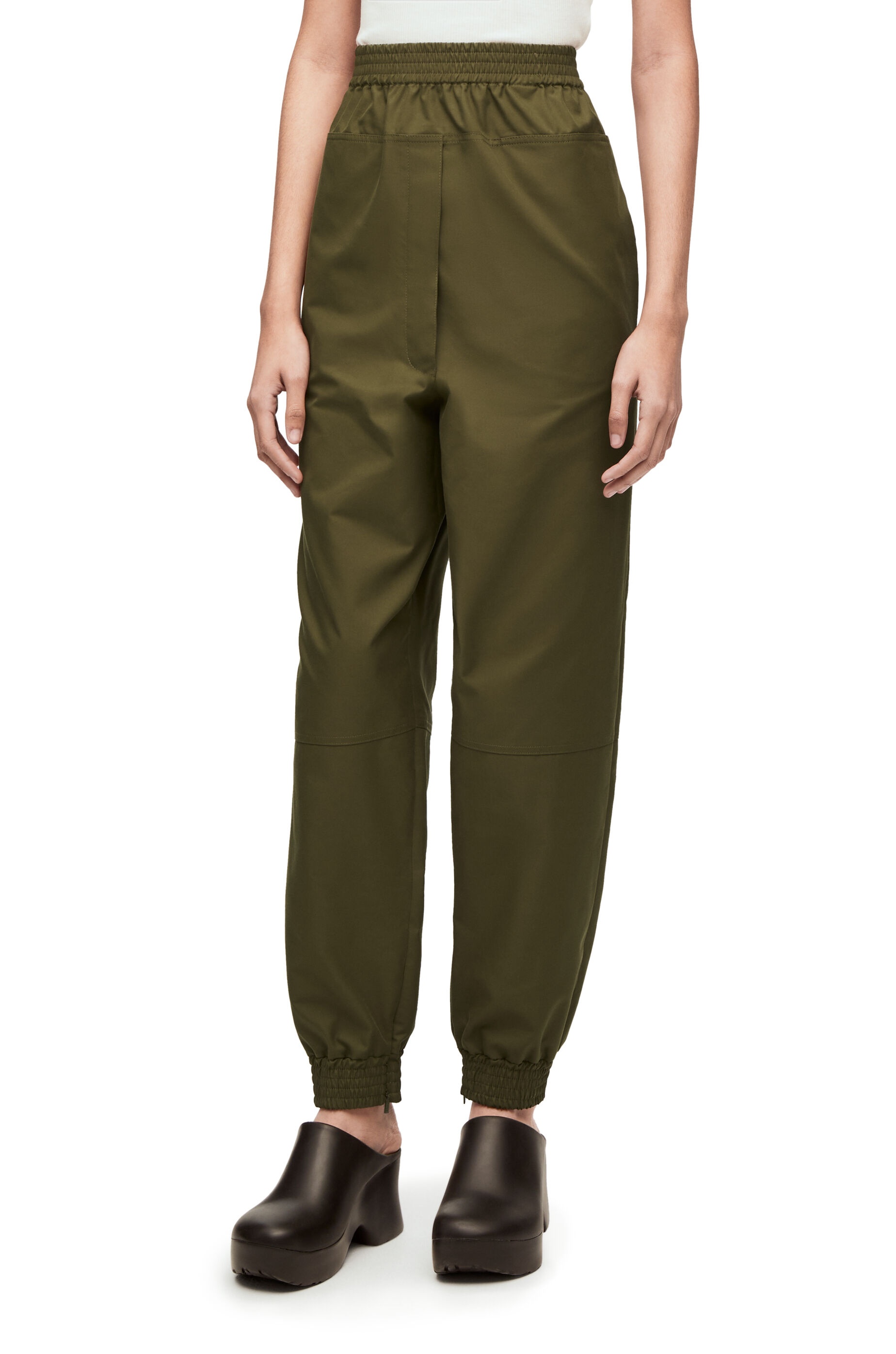 Elasticated trousers in cotton gabardine - 3