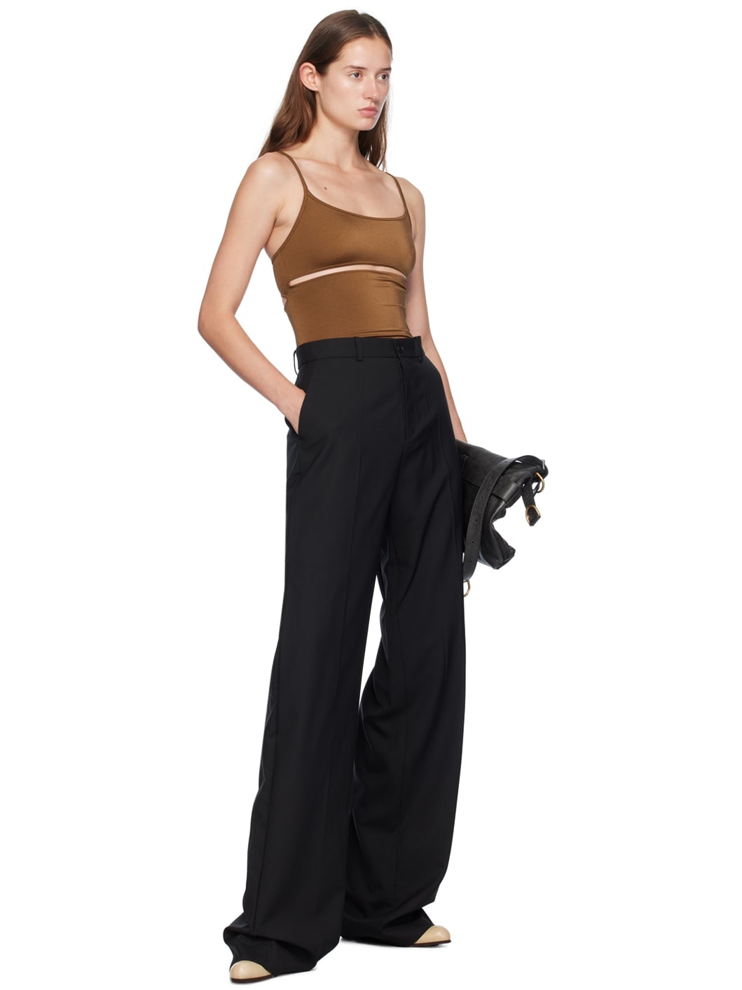 Brown Cut Out Bodysuit - 5