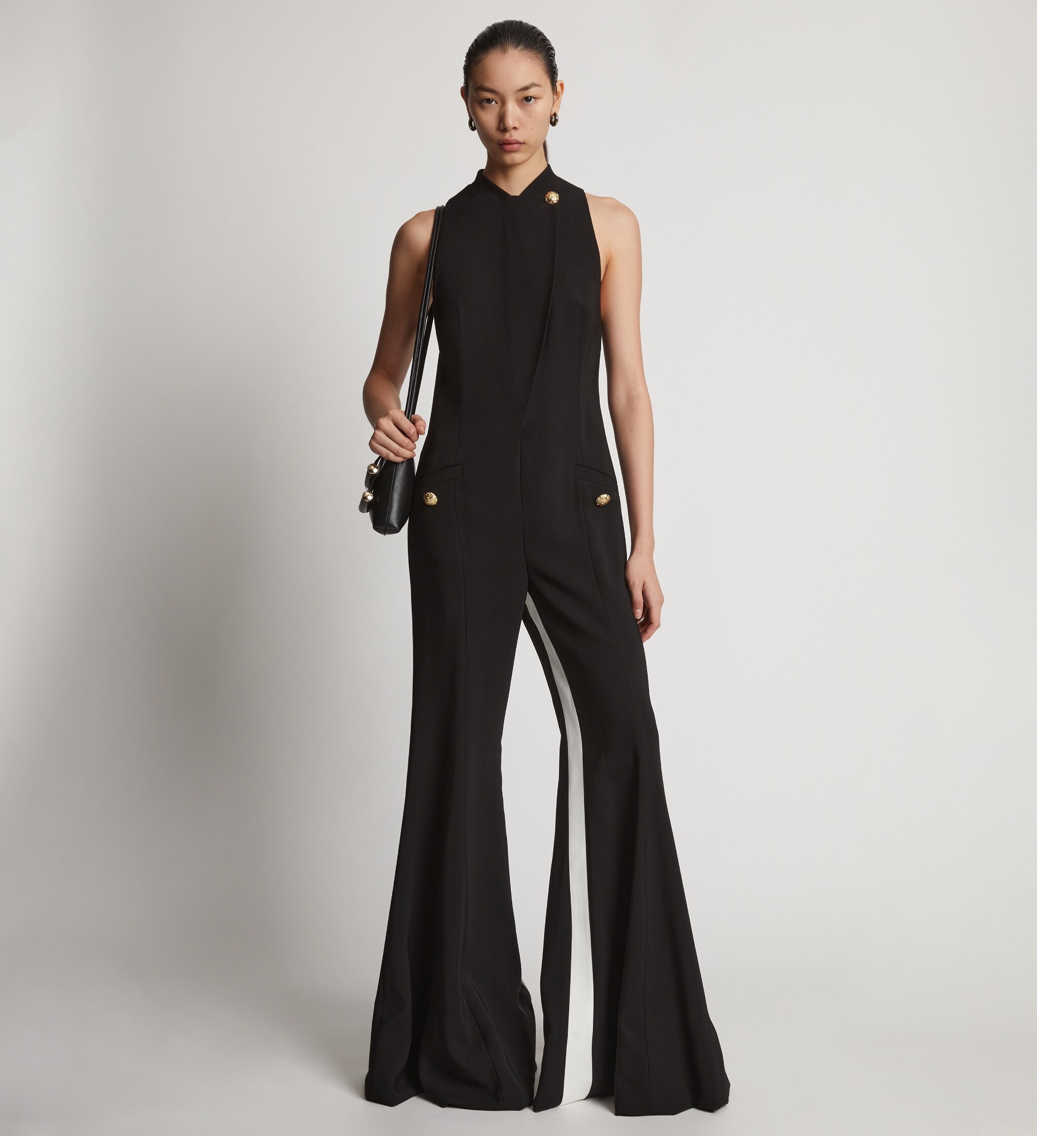 Viscose Suiting Tuxedo Jumpsuit - 2