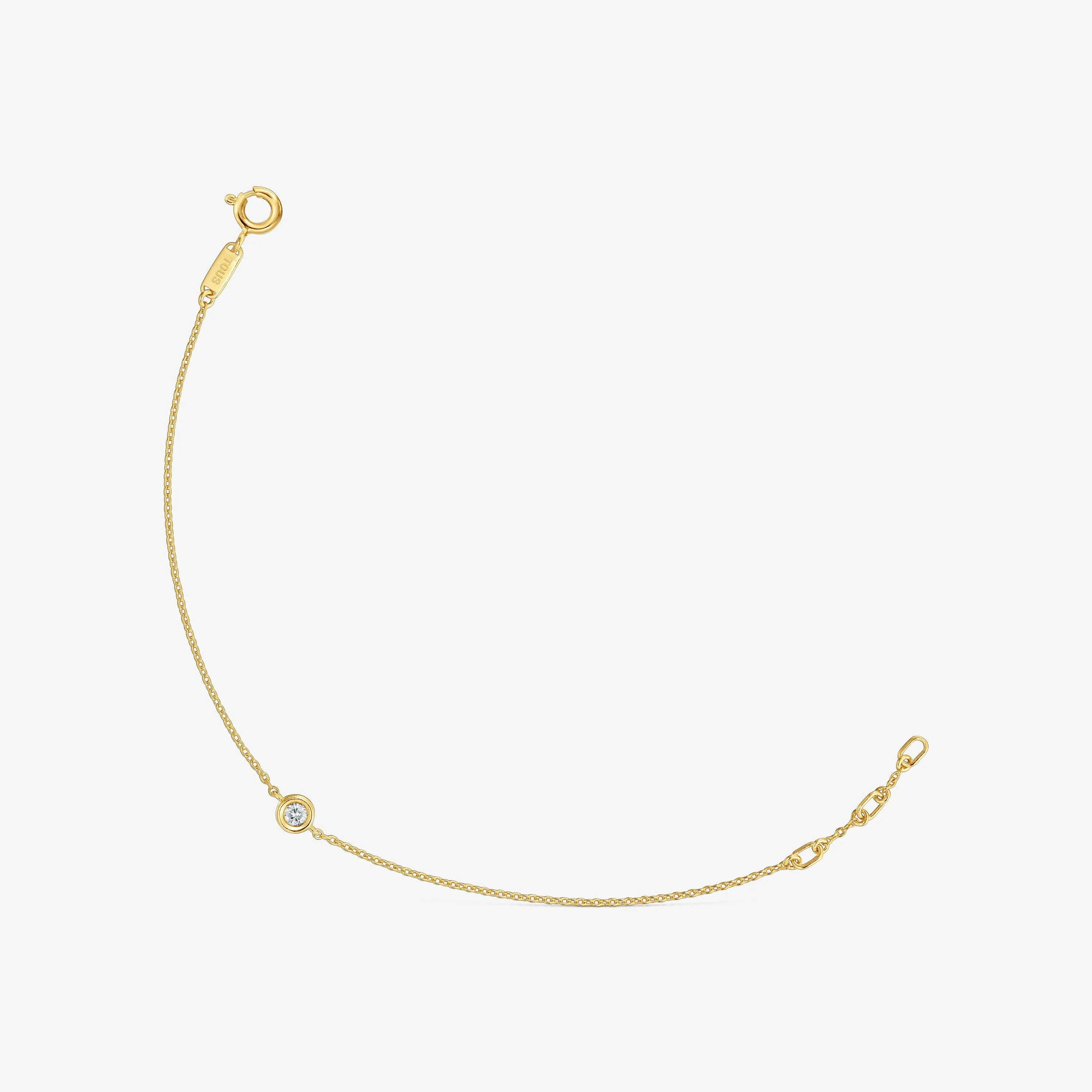 Chain bracelet with 18K gold vermeil and laboratory-grown diamond Line LGD - 1