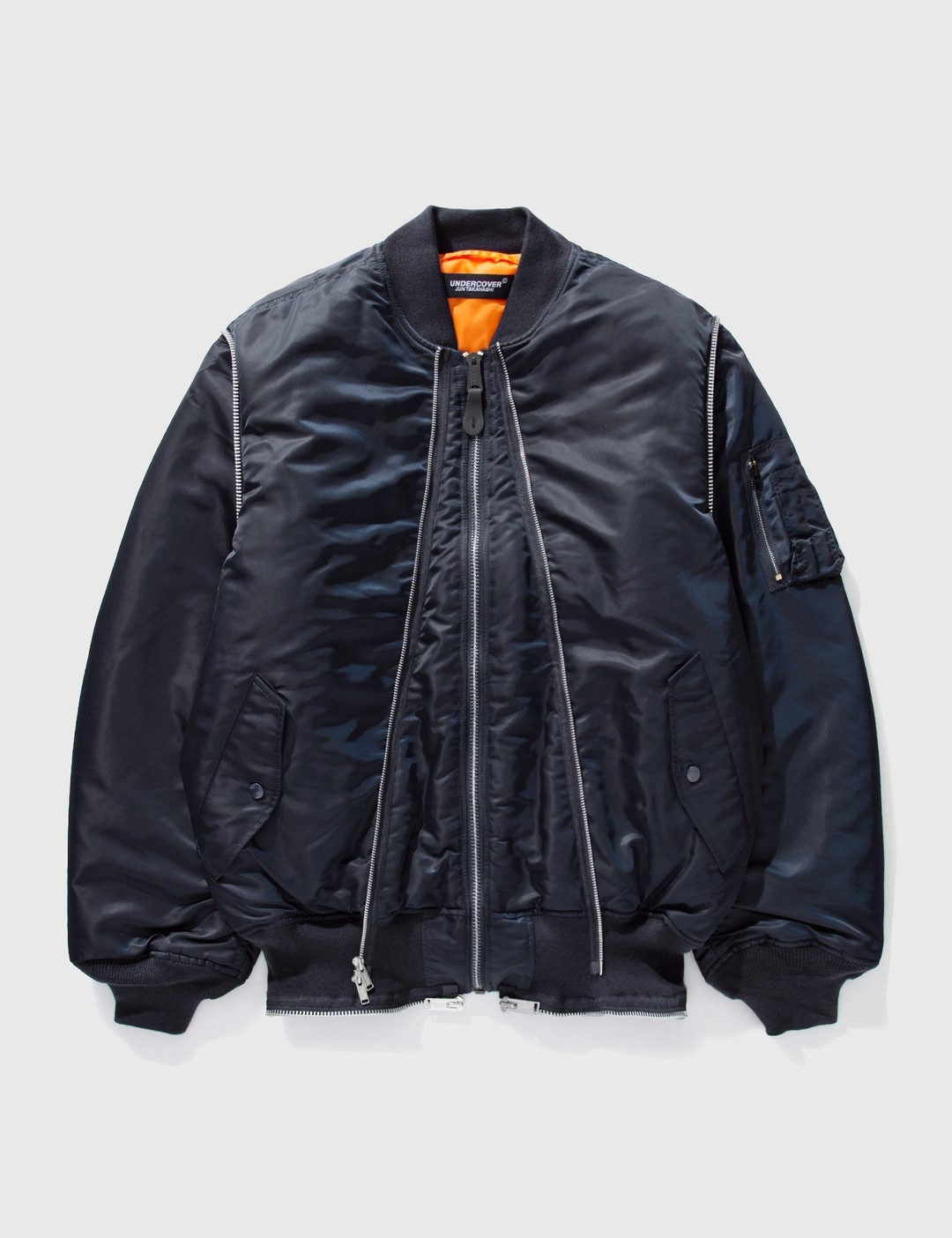 zip-up padded layered coat - 4