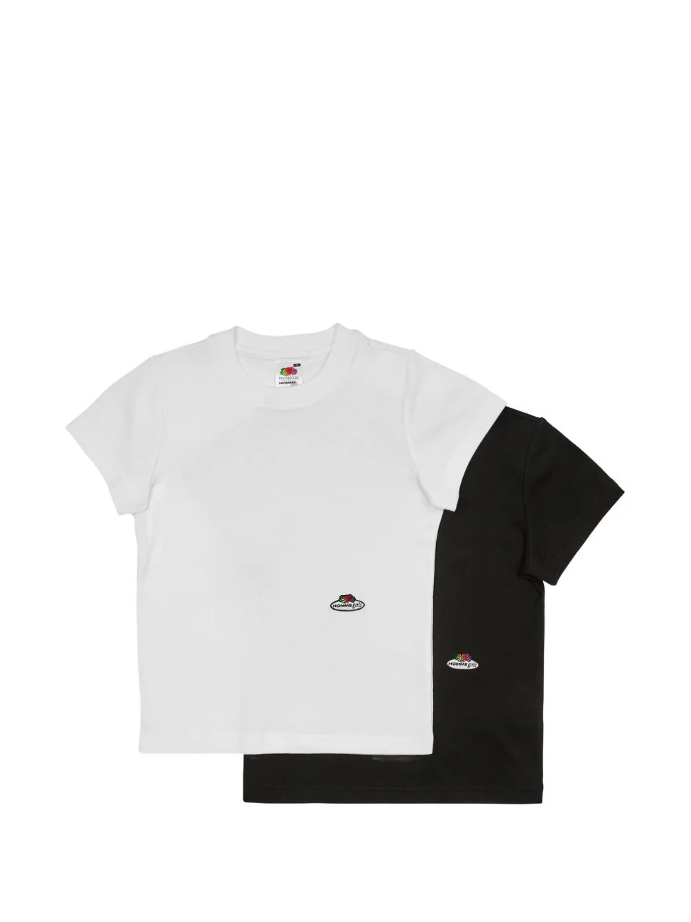 x Fruit of the Loom logo-patch cropped T-shirt set - 1