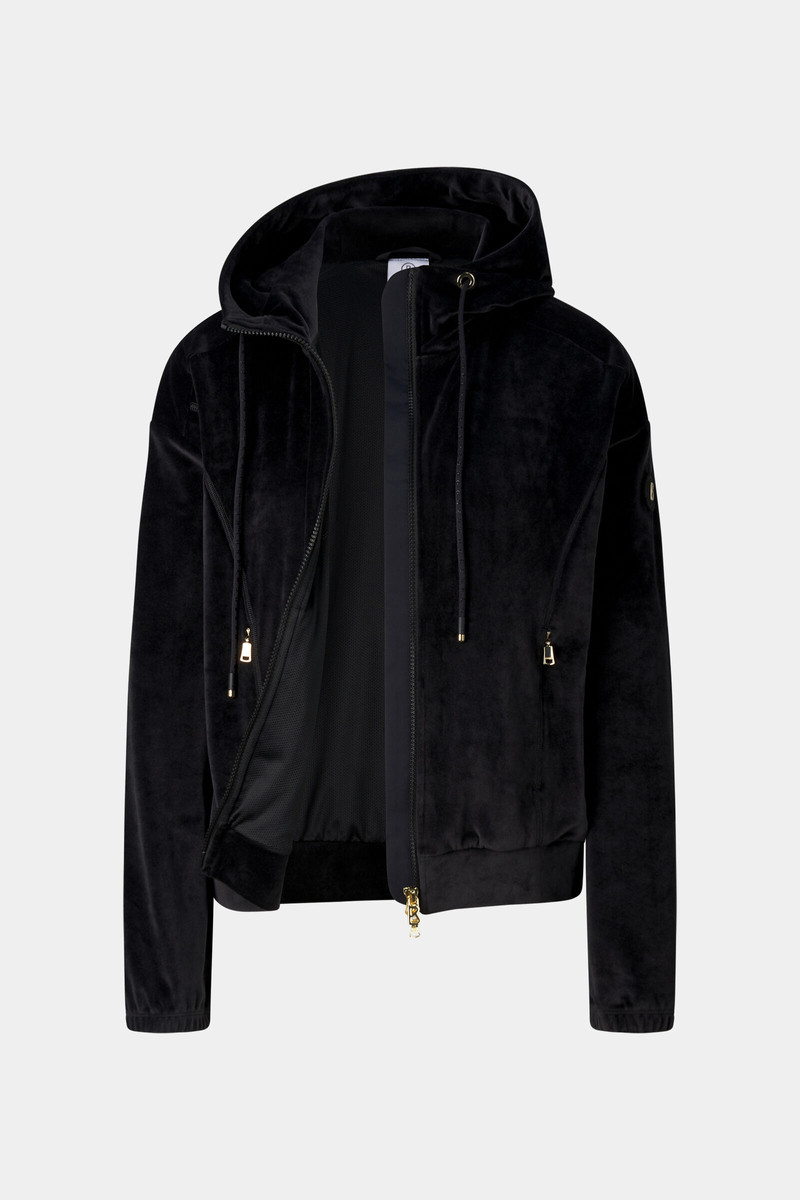 Francine Mid-Layer Velvet Jacket in Black 2
