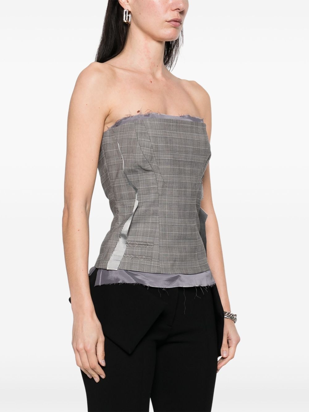 plaid-check corset - 3