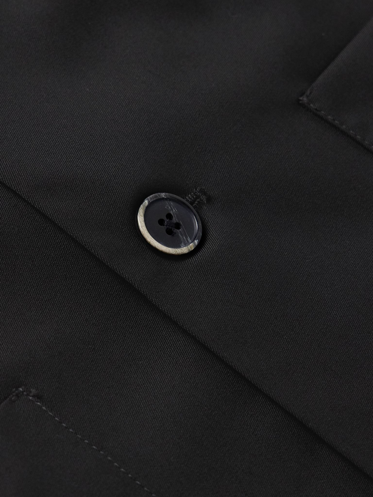 Visal Virgin Wool-Blend Twill Overshirt Black - 5