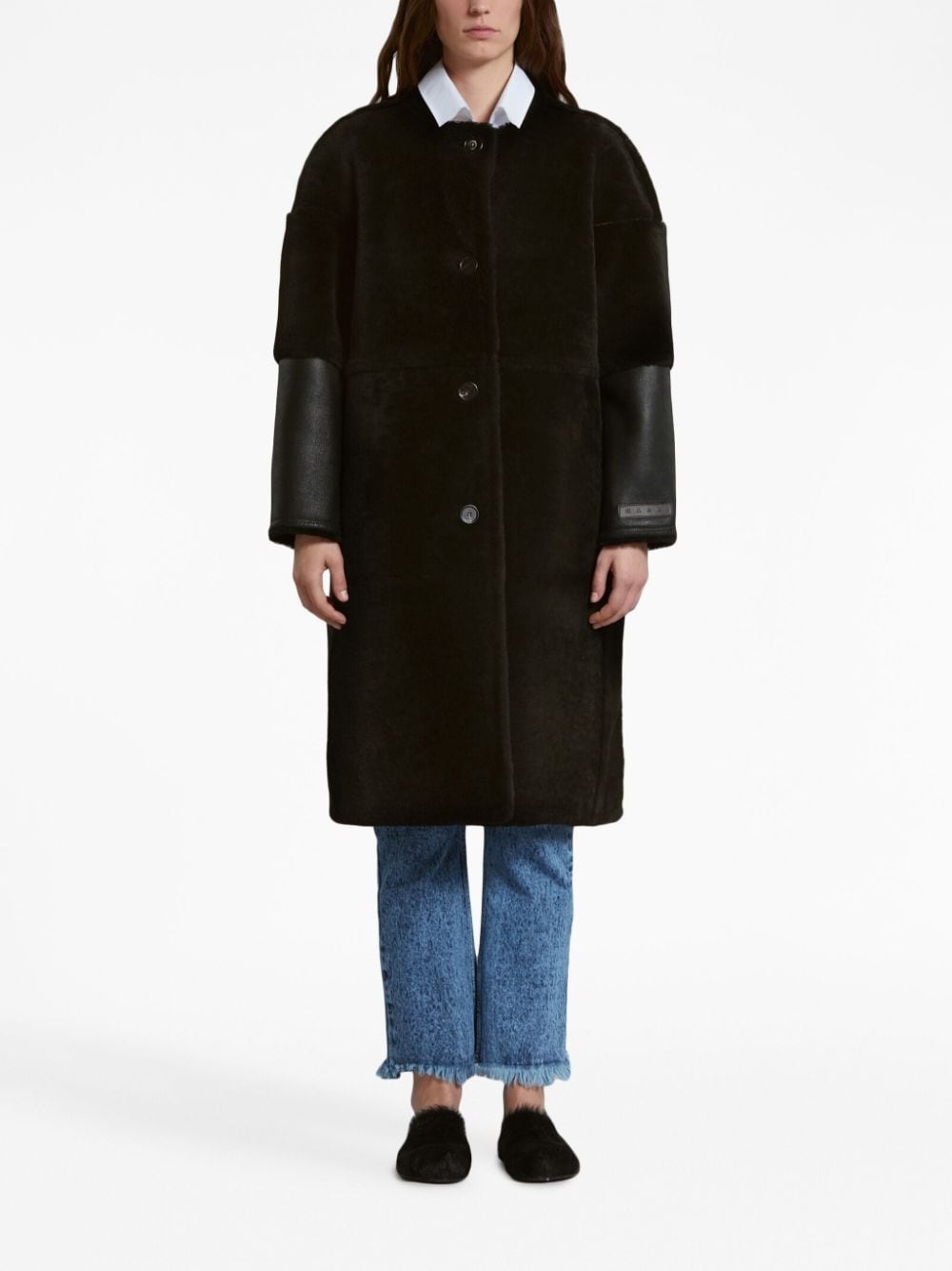 reversible leather and fur coat - 6