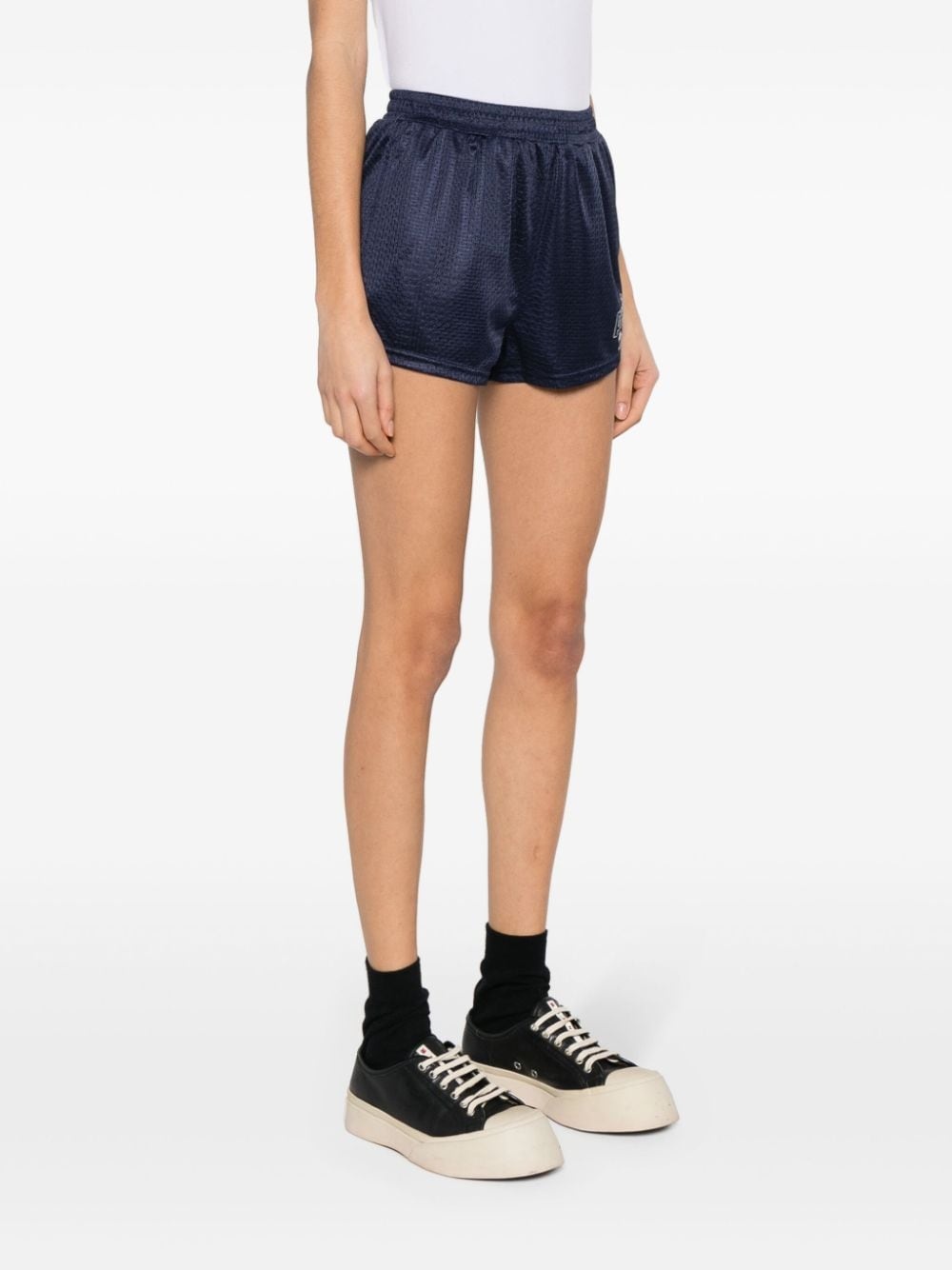 logo-printed mesh mini shorts - 3