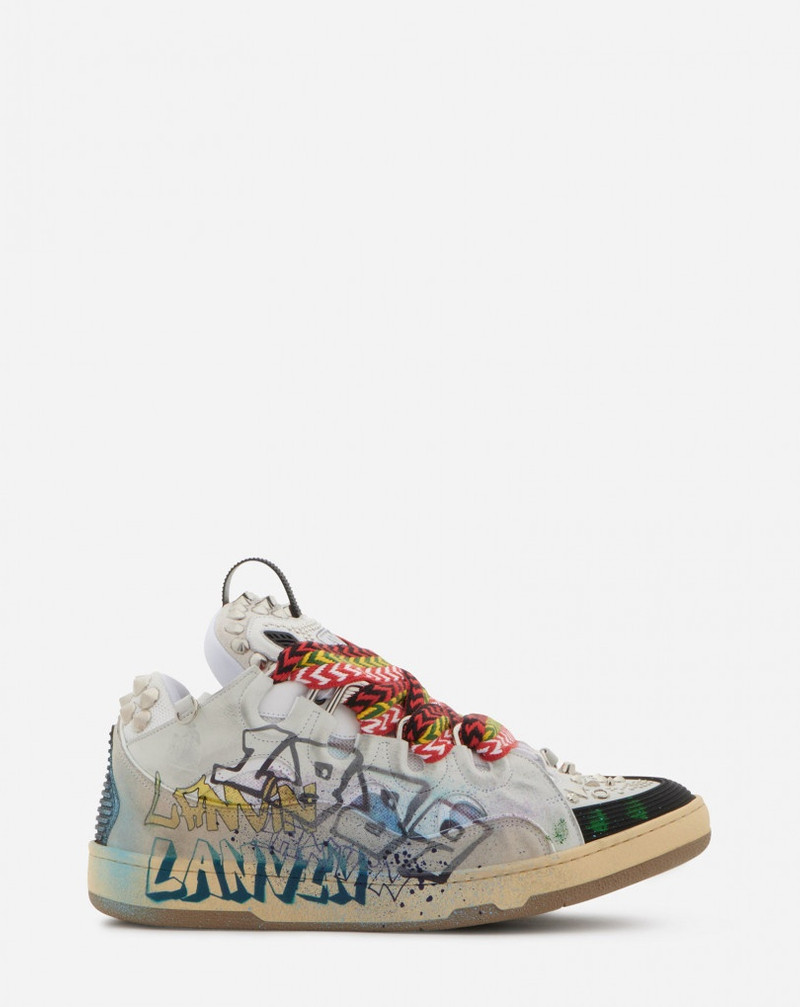LEATHER CURB SNEAKERS - 1