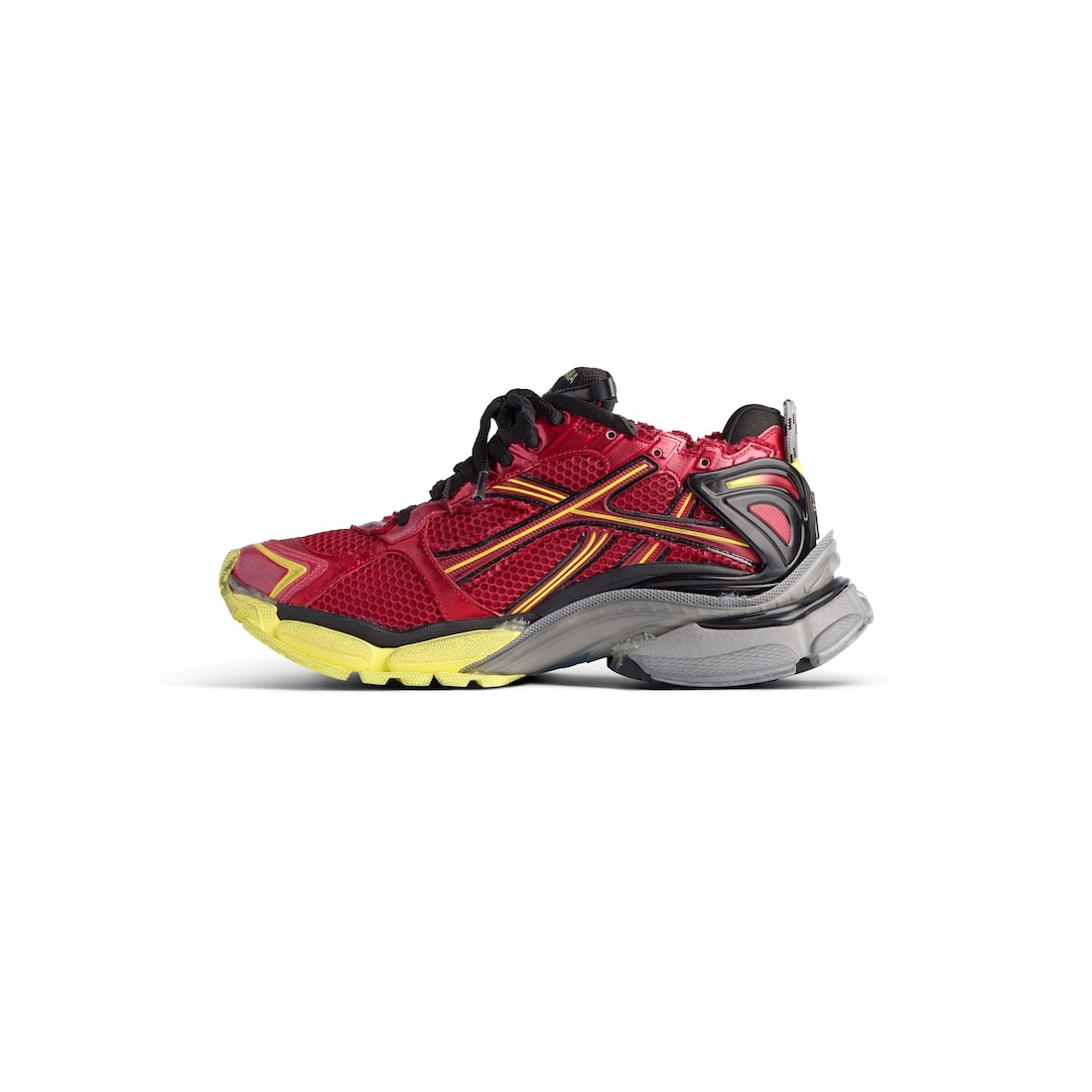 Men's Runner Sneaker in Red/neon Yellow/black - 4