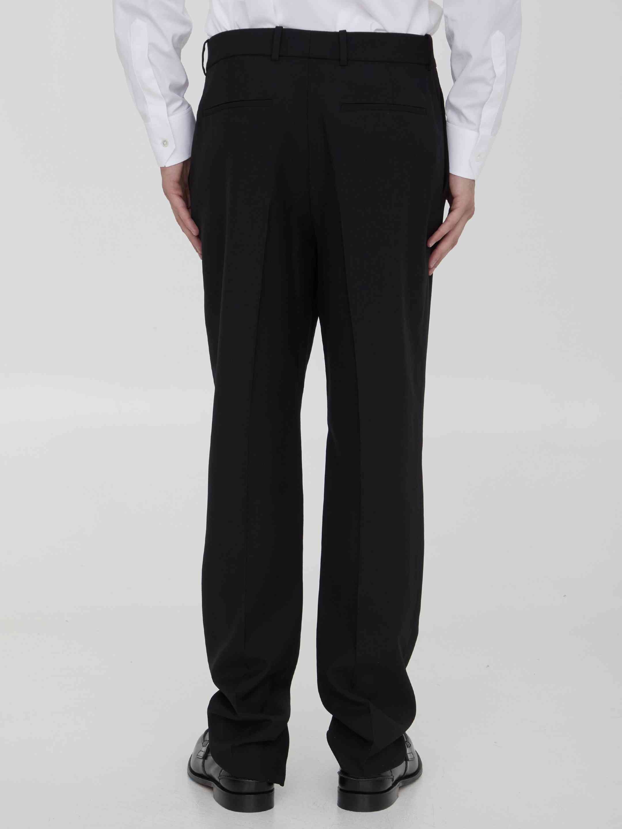 Saint Laurent Men Wool Gabardine Trousers - 4