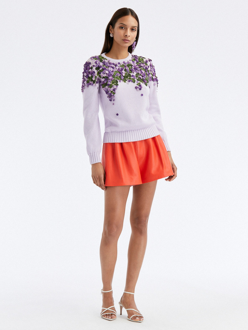 Oscar de la Renta DEGRADE LILAC THREADWORK PULLOVER outlook
