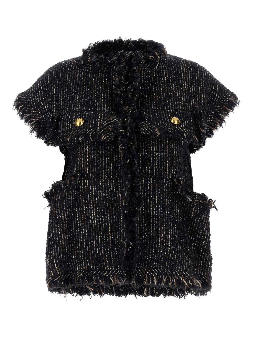 tweed fringed gilet - 2