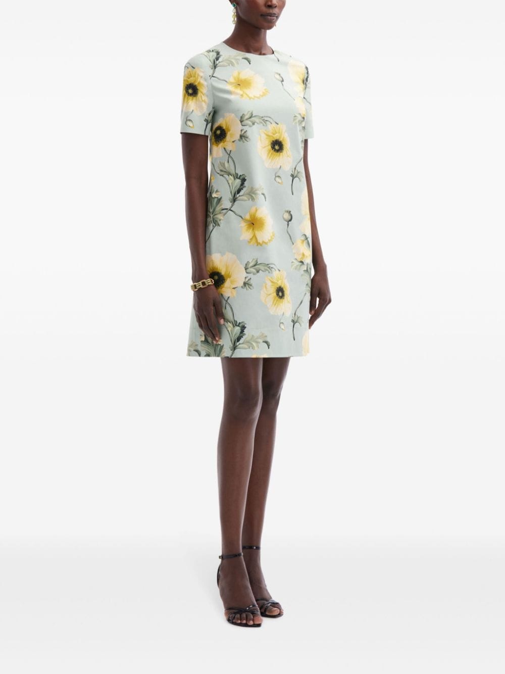 Poppy-print poplin minidress - 3