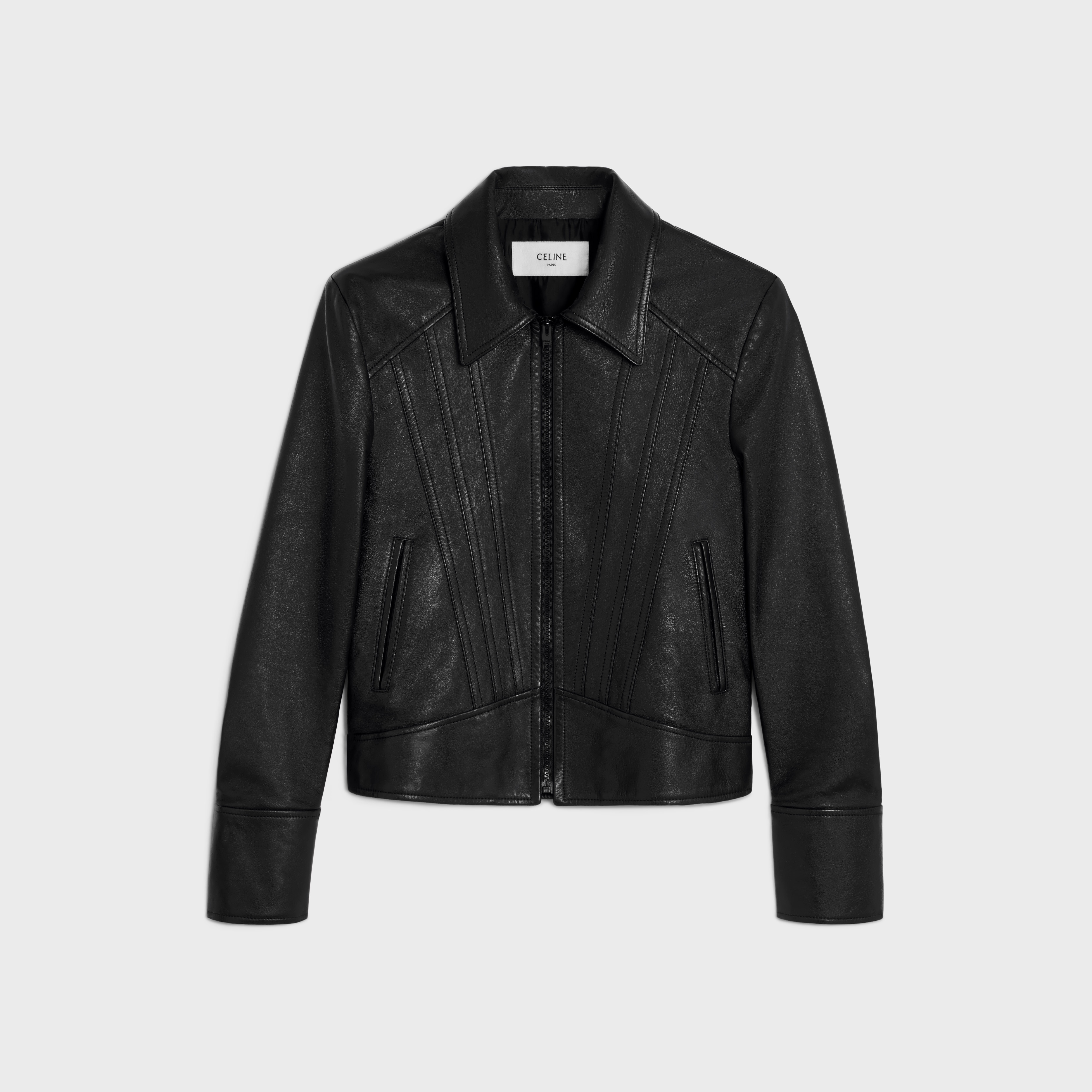 straight blouson jacket in soft lambskin - 1